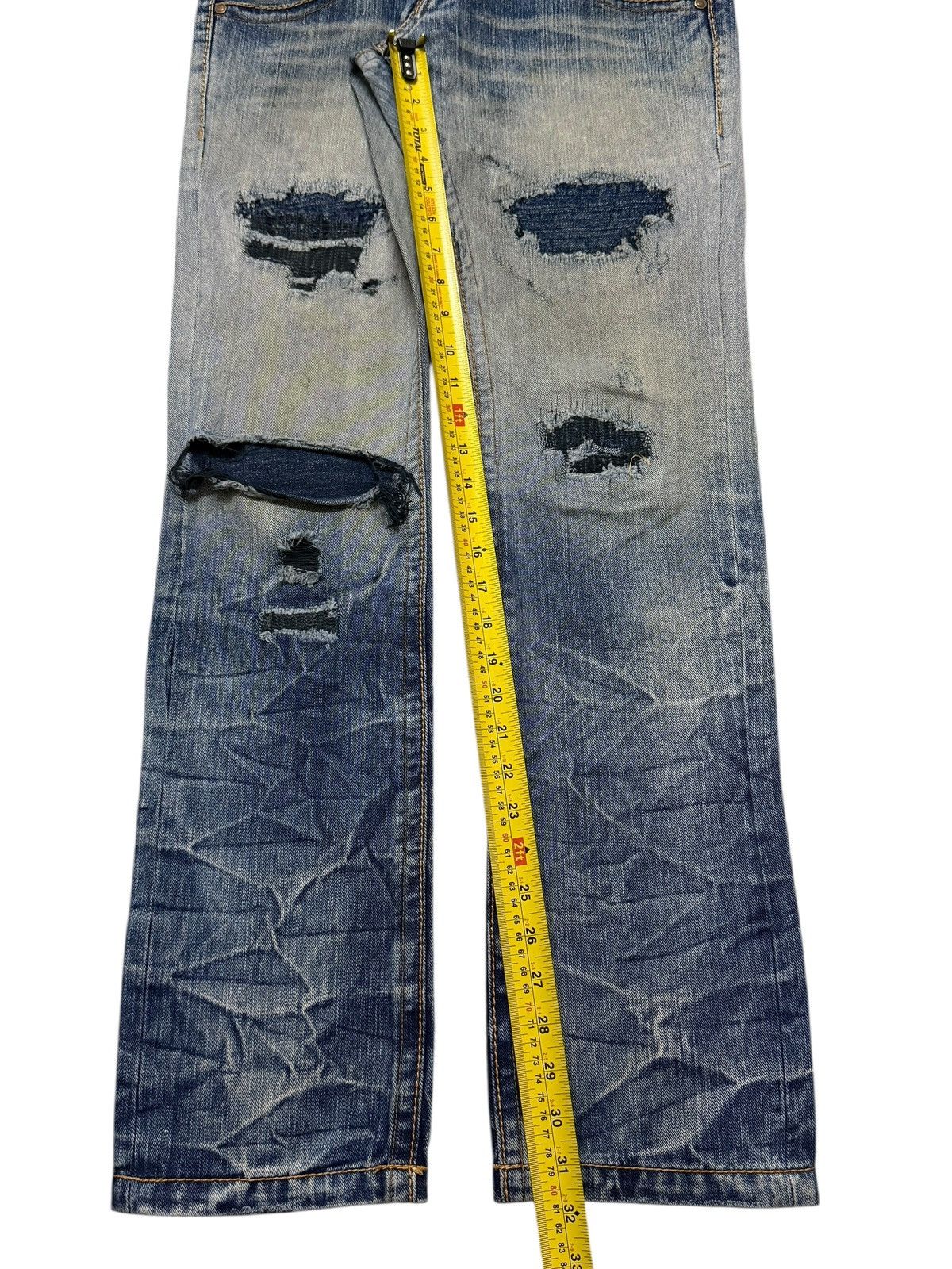Tornado Mart Vintage 90s Japan Lagust Faded Wash Honeycomb Distressed Size US 31 - 11 Thumbnail
