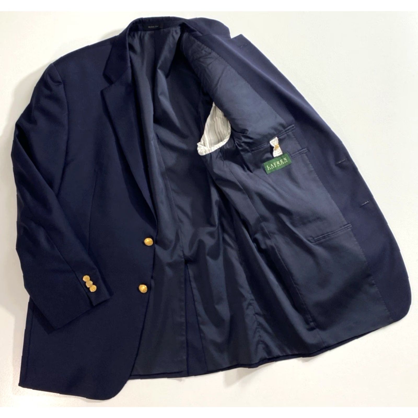 Ralph Lauren Lauren Ralph Lauren Men’s Wool Blazer Navy Sz 42 L - 2-Button, Single-Breasted, Vintage/Pre-owned Regular Fit, 100% Wool, Classic, Classic Navy, Mens Size 42R - 5 Thumbnail