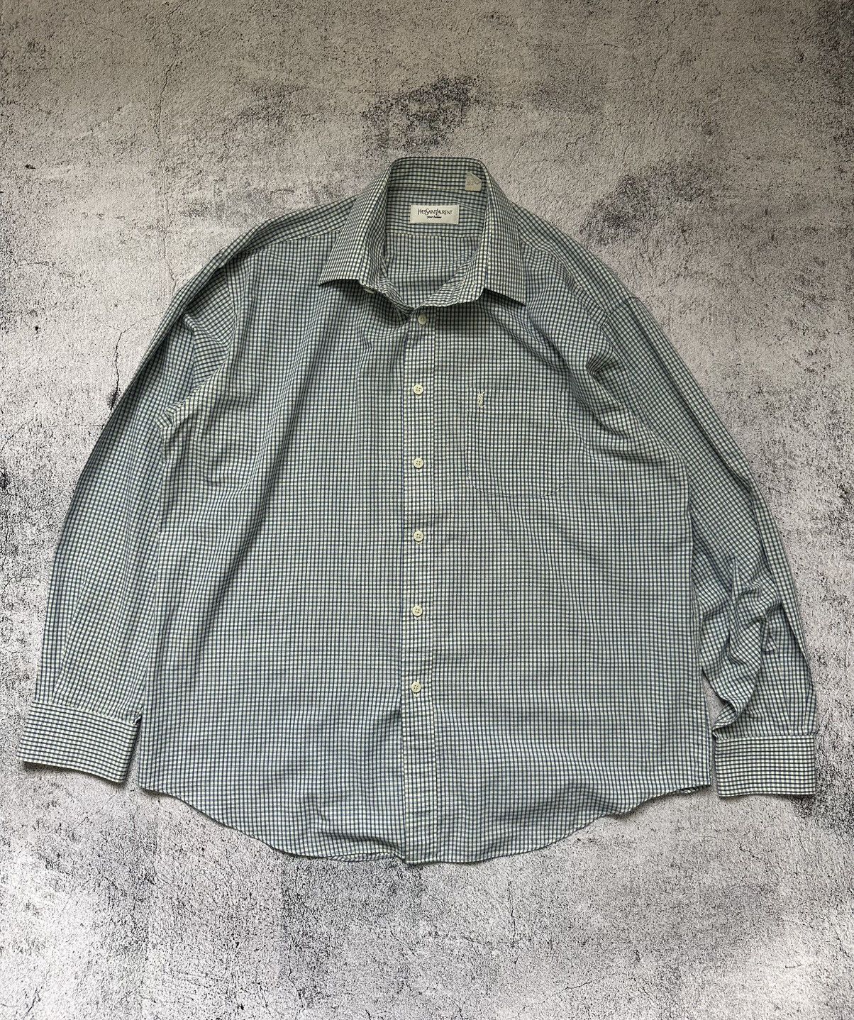 Yves Saint Laurent Yves Saint Laurent Dress Shirt Logo Size US XL / EU 56 / 4 - 1 Thumbnail