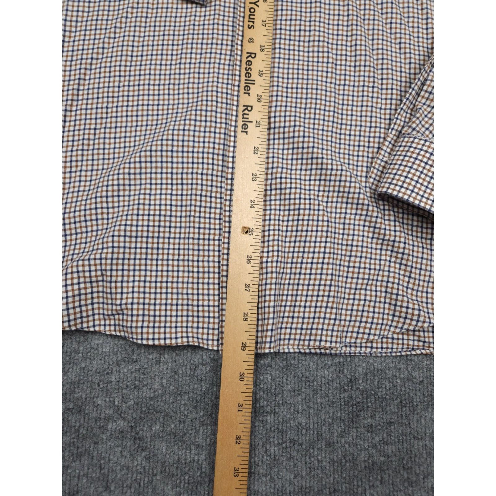 Proper Cloth Proper Cloth Men’s Dress Shirt Beige Check Oxford Cotton Crowder Shirt Size 46R - 7 Thumbnail