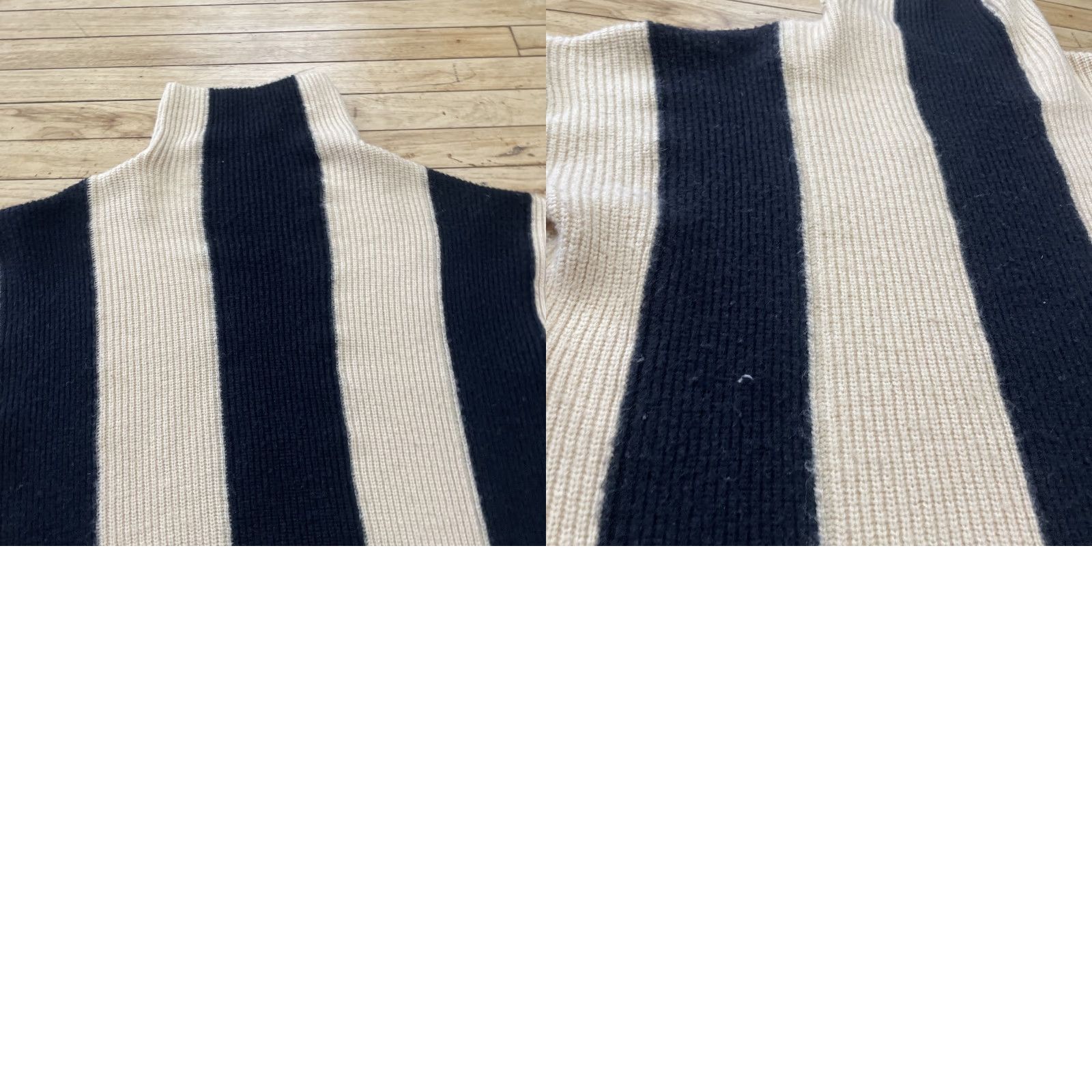 Vintage VINTAGE Stylewe Turtleneck Sweater Women L Black Cream Stripe 90s Style Knit #1402909 Size L / US 10 / IT 46 - 11 Thumbnail