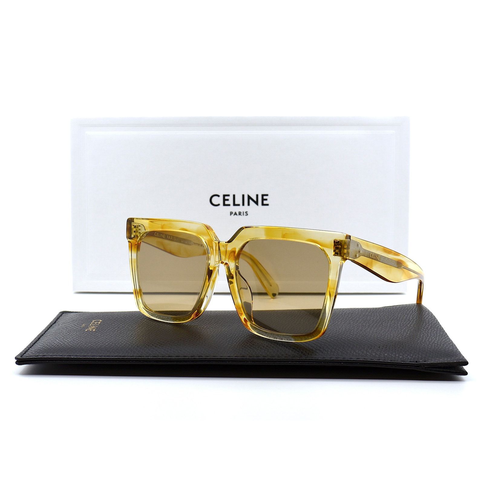 Celine CELINE PARIS CL4055FN 55E STRIPED HONEY HAVANA SUNGLASSES Size ONE SIZE - 8 Thumbnail