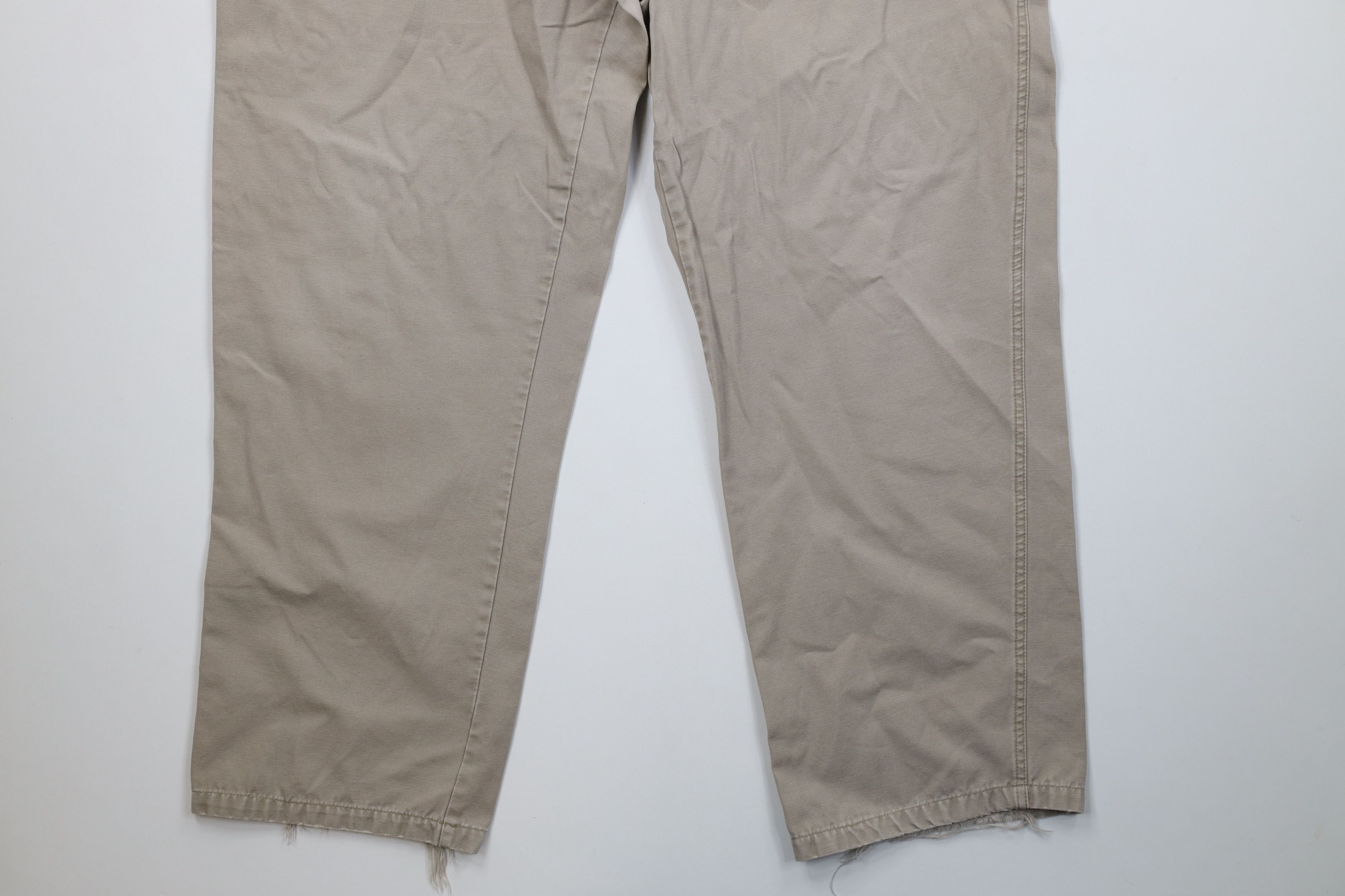 Woolrich Woolen Mills Vintage 90s Woolrich Canvas Wide Leg Pants Beige Cotton Size US 40 / EU 56 - 4 Thumbnail