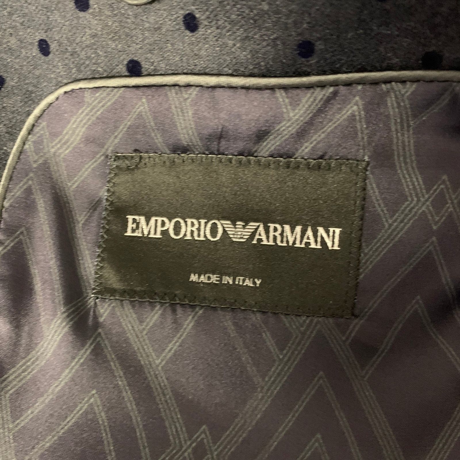 Emporio Armani EMPORIO ARMANI 40R Navy Polka Dot Wool Blend Sport Coat Size 40R - 5 Thumbnail