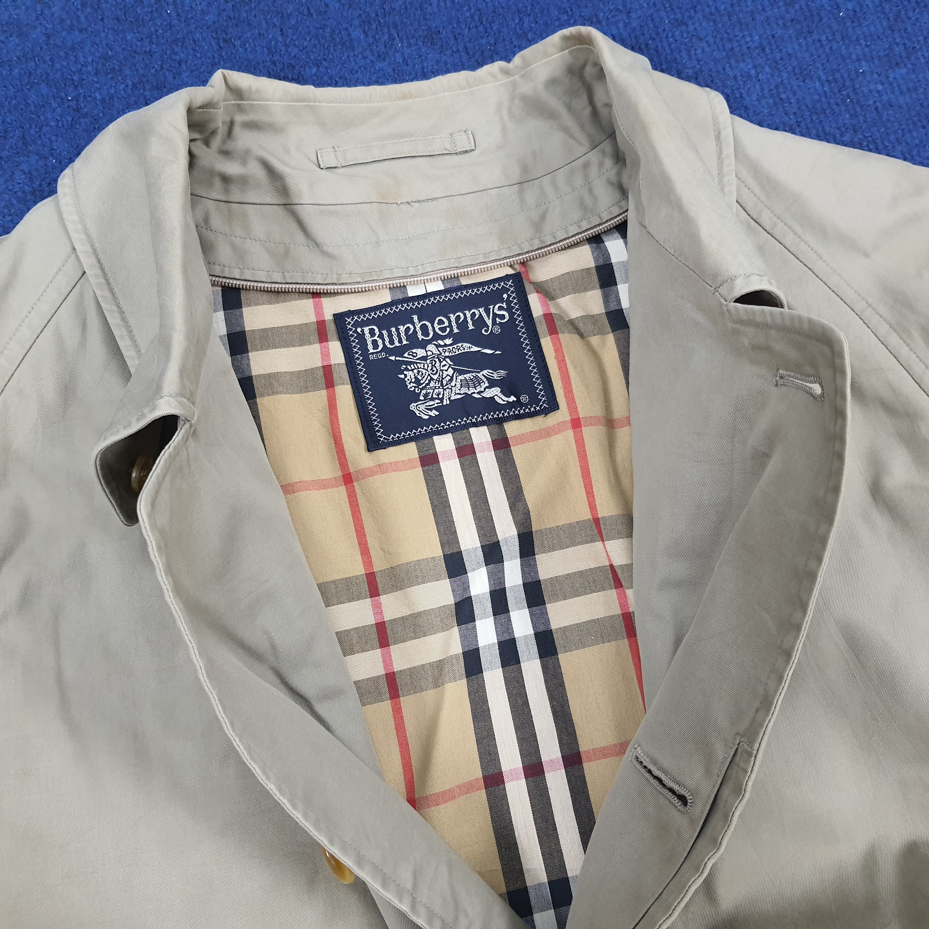 Burberry × Vintage Vintage Burberrys Nova Check Preppy Trench Coat Jacket Size US XL / EU 56 / 4 - 4 Thumbnail