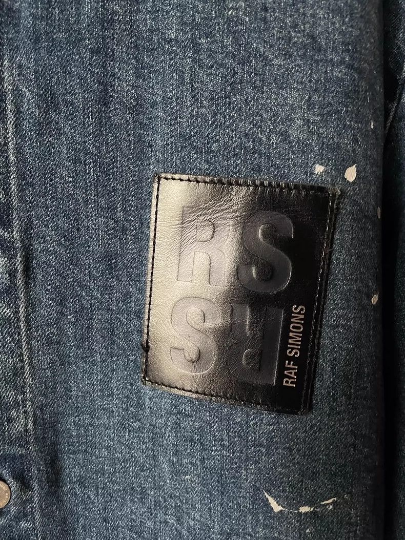 Raf Simons Raf simons Leather branded denim shirt jacket Size US XL / EU 56 / 4 - 4 Thumbnail