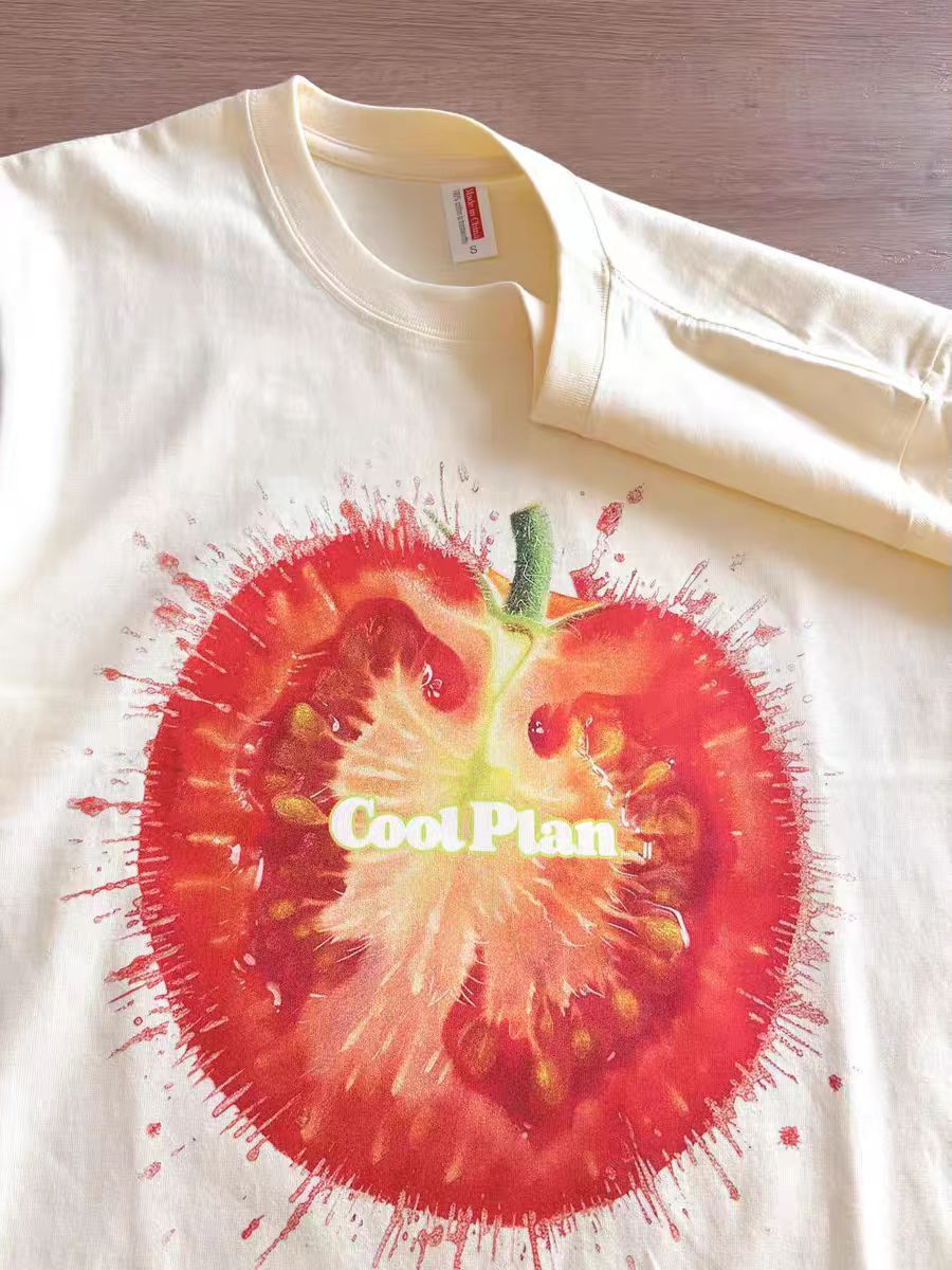 Vintage Beige washed retro tomato pattern t-shirt Size US M / EU 48-50 / 2 - 2 Thumbnail