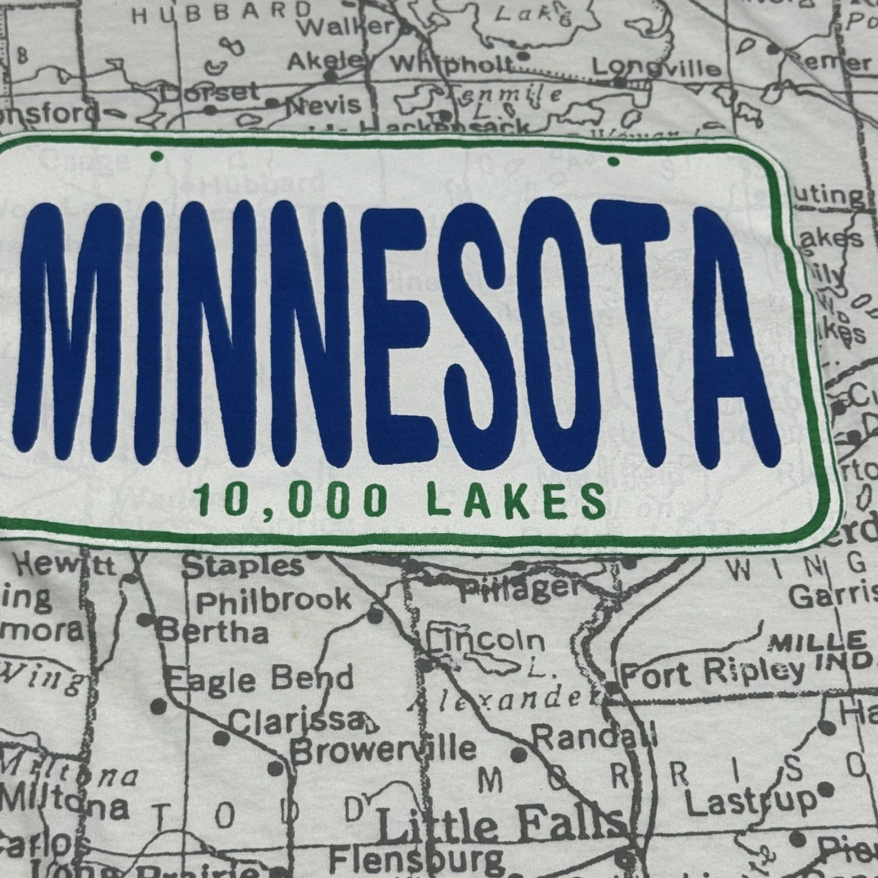 Sunray Sportswear VINTAGE Minnesota Shirt Mens Large White State Map All Over Print Sun Sportswear 90s Size US L / EU 52-54 / 3 - 2 Thumbnail