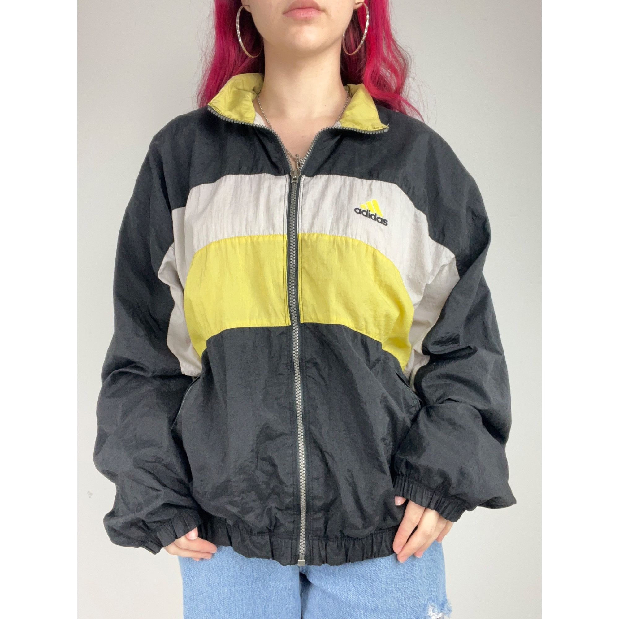 Adidas Vintage Adidas Yellow Black White Jacket Size US L / EU 52-54 / 3 - 1 Thumbnail