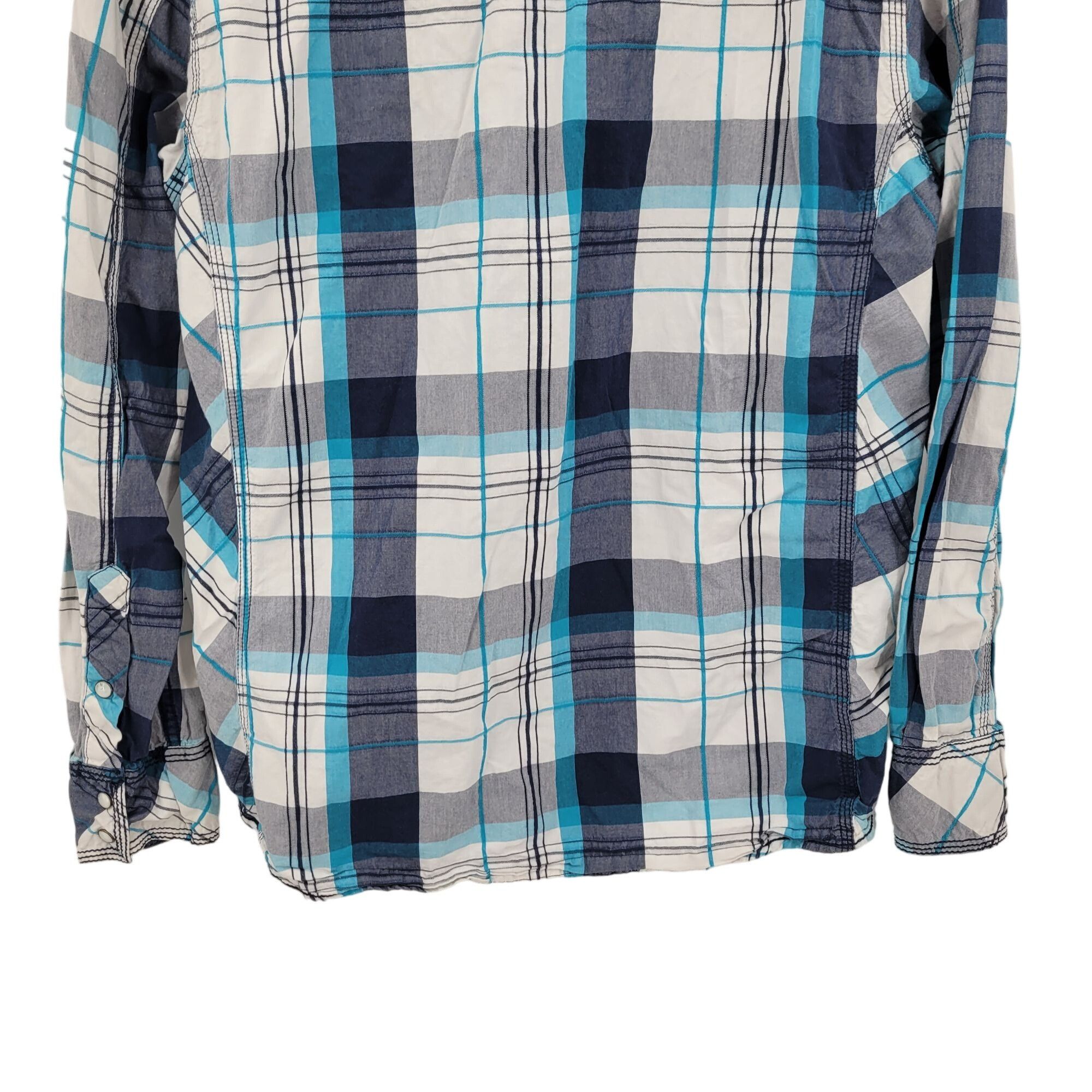 BKE VTG BKE Unisex Medium Plaid Western Shirt M Blue Pearl Snap Size US M / EU 48-50 / 2 - 7 Thumbnail