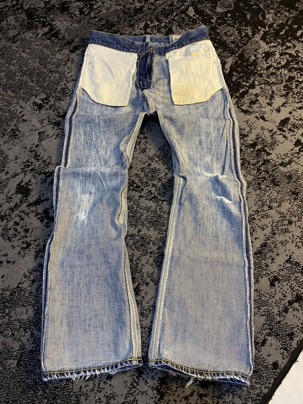 Edwin 503 Flare Edwin Blue Trip Distressed Jeans 🔥 Size US 30 / EU 46 - 15 Thumbnail