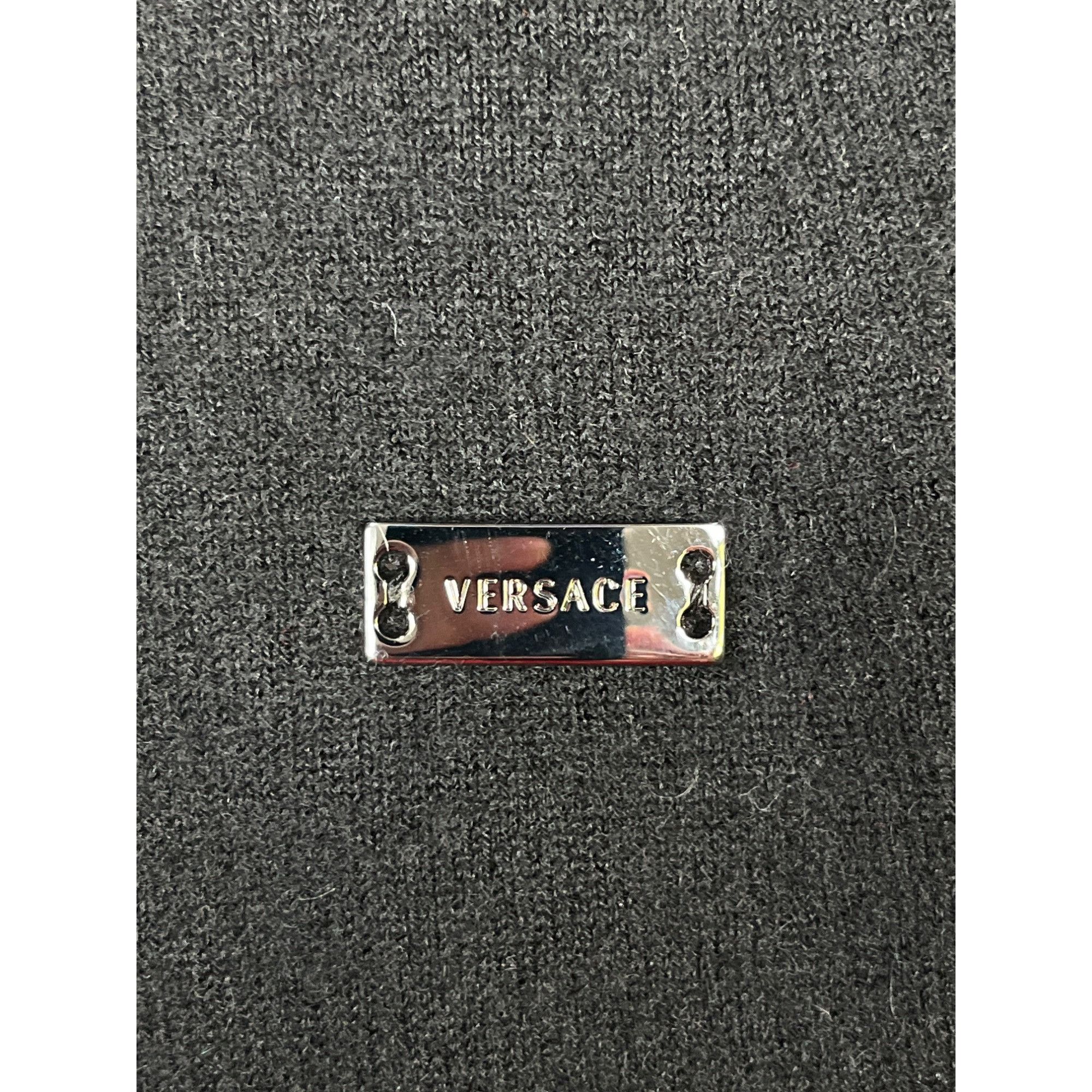 Versace Versace Womens Black V Neck Long Sleeve Sweater Size 42 SKU Size M / US 6-8 / IT 42-44 - 4 Thumbnail