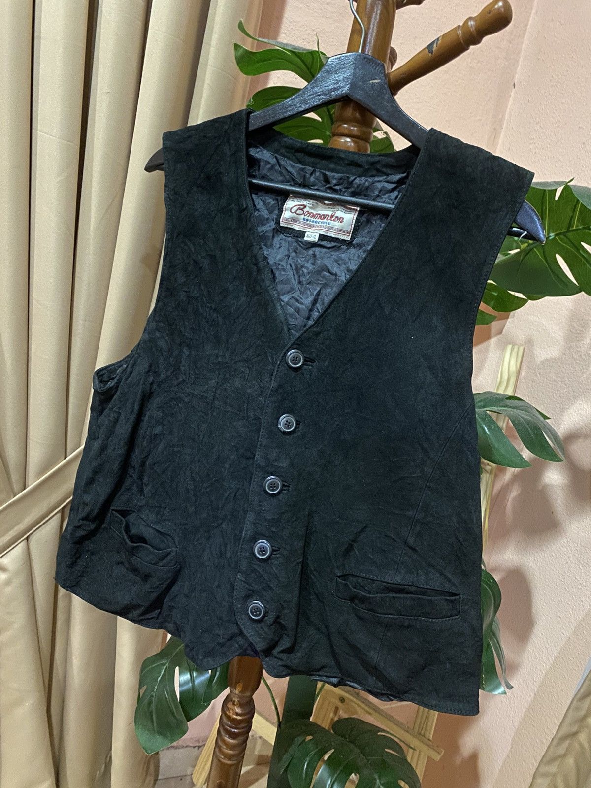 Vintage Vintage Bonmarlen Motorcycle Black Faux Suede Vest Japan Size US L / EU 52-54 / 3 - 2 Thumbnail