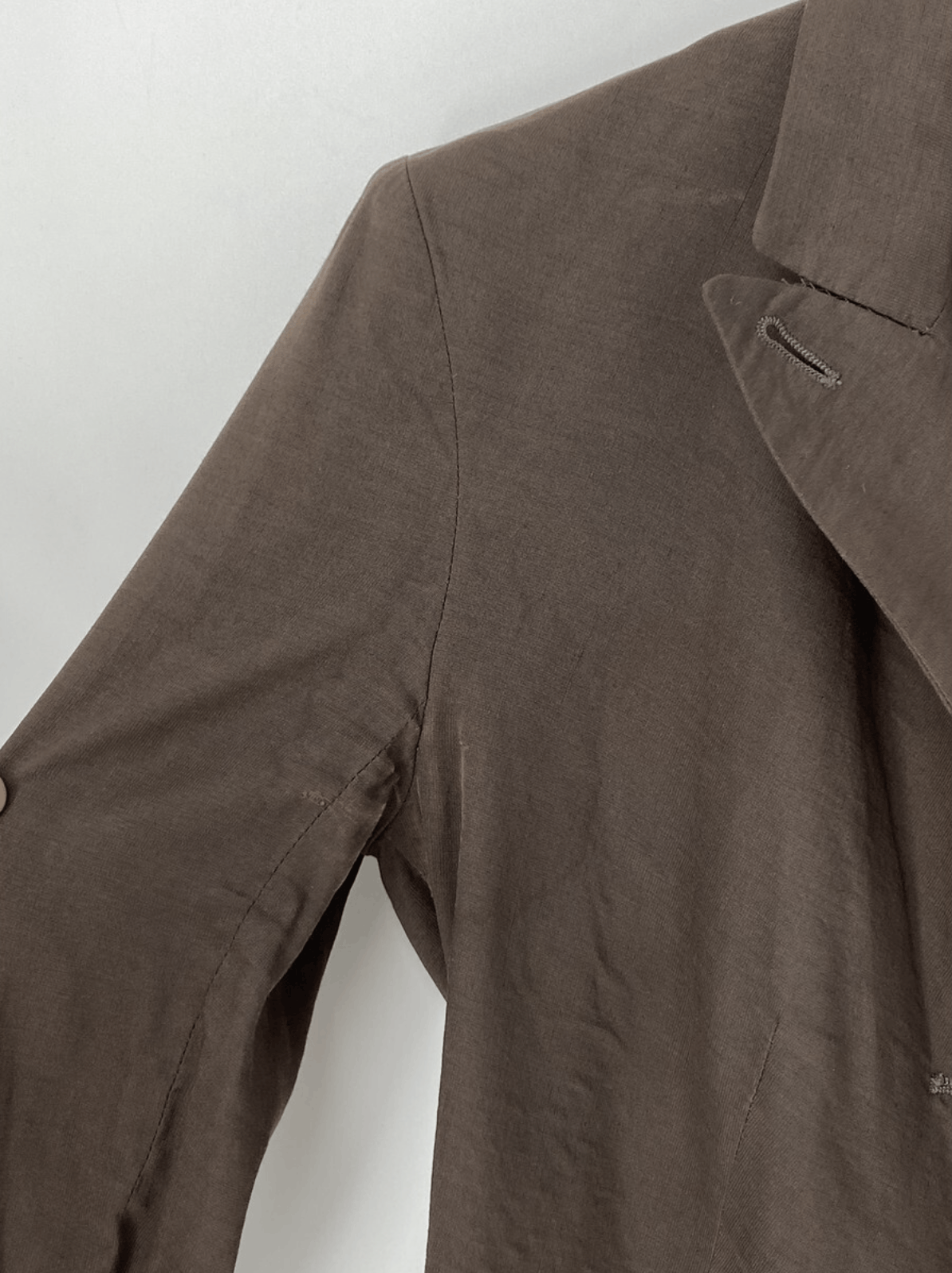 Masnada Brown Tailored Ramie Jacket Deconstructed Design Size S / US 4 / IT 40 - 7 Thumbnail