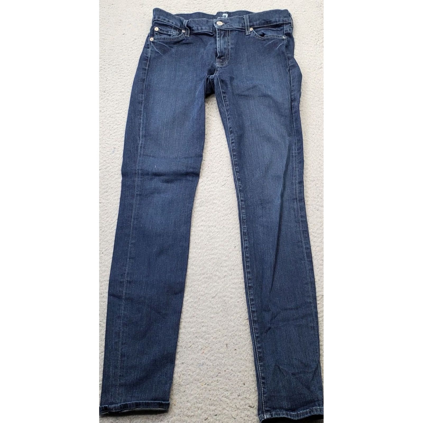 7 For All Mankind 7 For All Mankind The Skinny Jeans Womens 27 Blue Denim Single Stitch Streetwear Jeans Women 90s? Size 27" / US 4 / IT 40 - 2 Thumbnail
