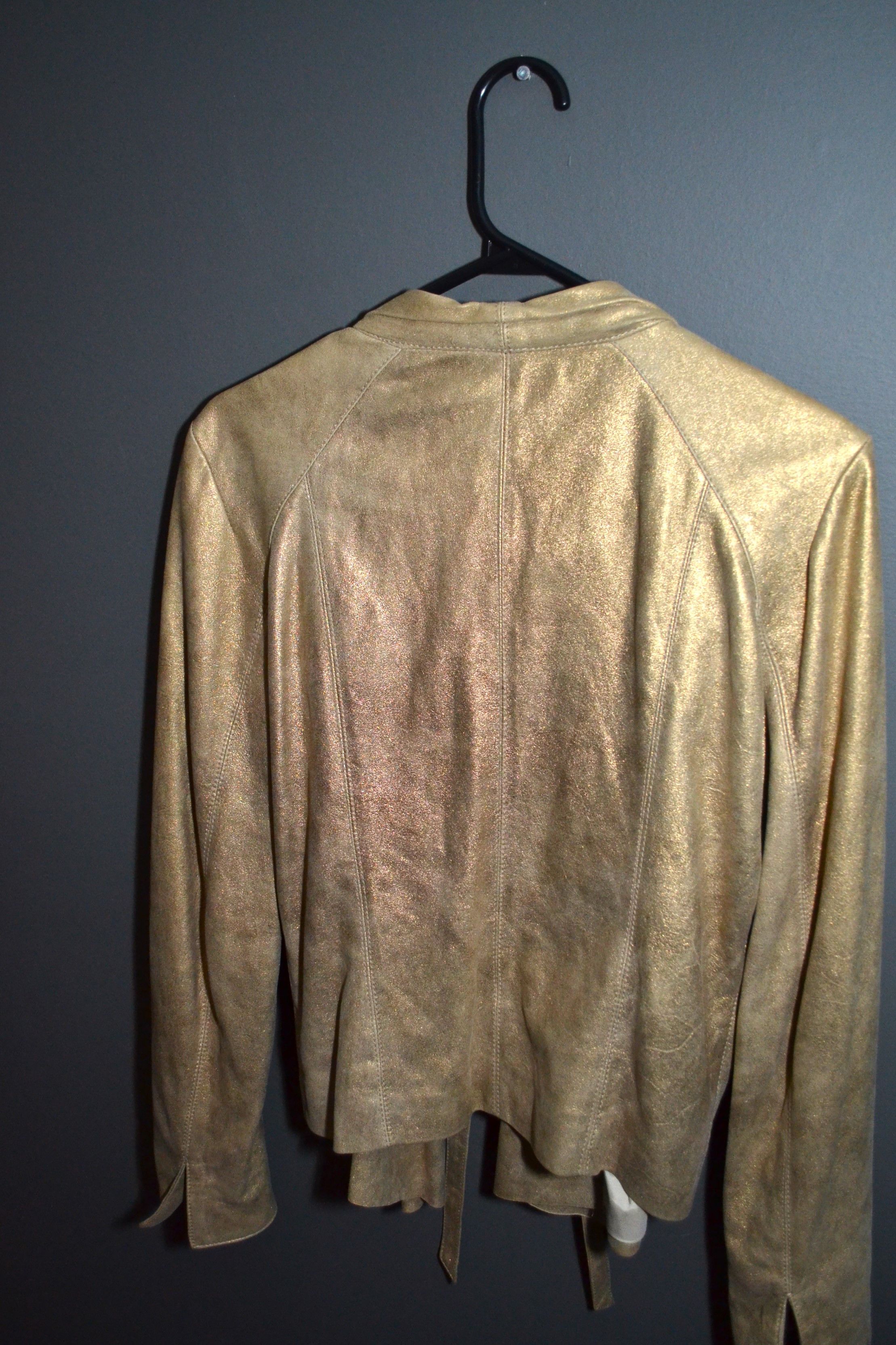 plein sud Plein Sud Faycal Amor Golden Tie Leather Jacket Moto 48 IT Size XL / US 12-14 / IT 48-50 - 5 Thumbnail