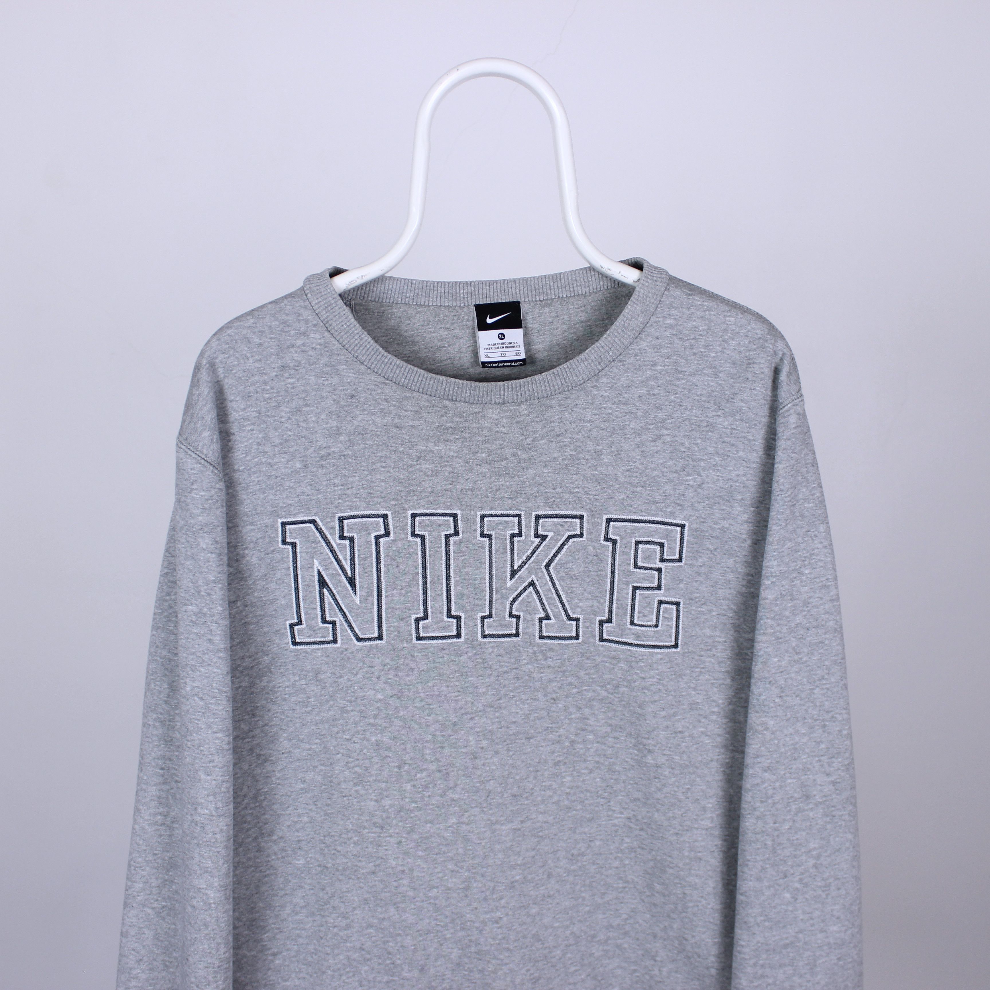 Nike sweatshirt cent logo big L XL gray