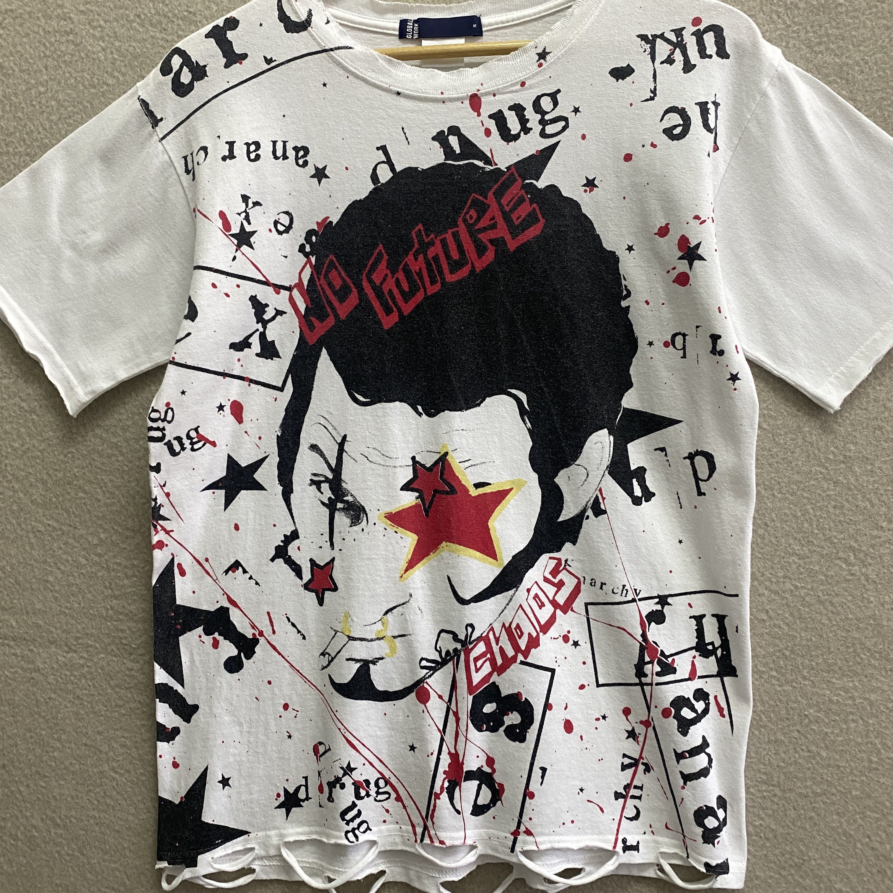 Global Work × If Six Was Nine × Japanese Brand Global Work Distressed Design Tshirt Size US M / EU 48-50 / 2 - 2 Thumbnail