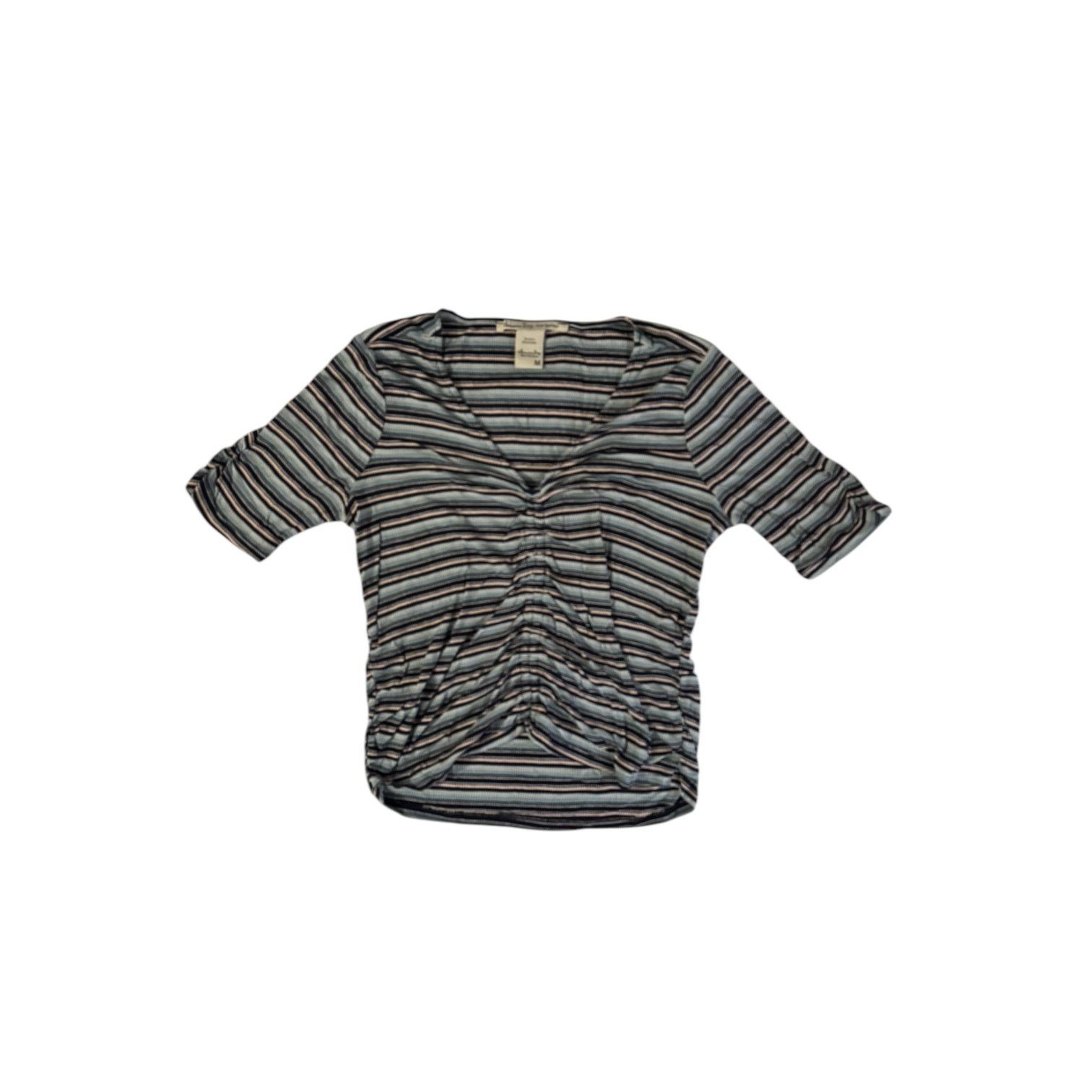 American Rag American Rag Junior’s Blue & Pink Striped Gathered Front Med Size M / US 6-8 / IT 42-44 - 1 Thumbnail