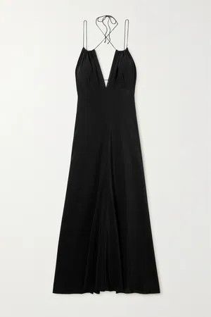 Toteme o1mle0525 Gathered Halterneck Maxi Dress in Black Size M / US 6-8 / IT 42-44 - 1 Thumbnail