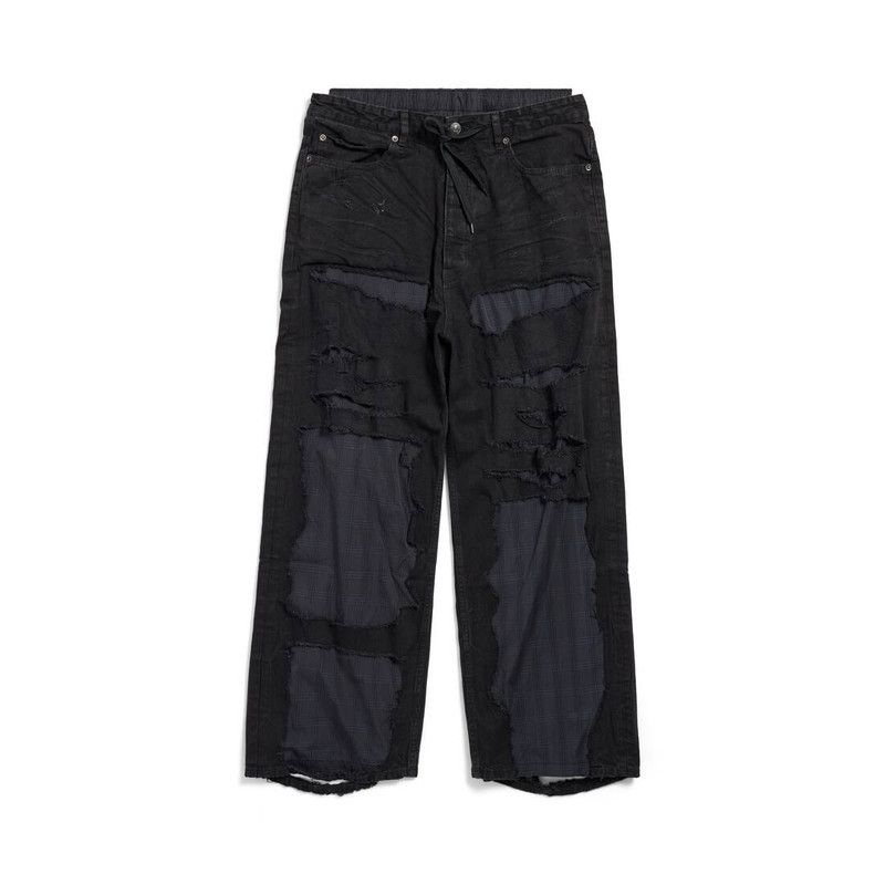 Balenciaga o1w1db10526 Patchwork Pyjama Pants in Black Size US 36 / EU 52 - 1 Thumbnail