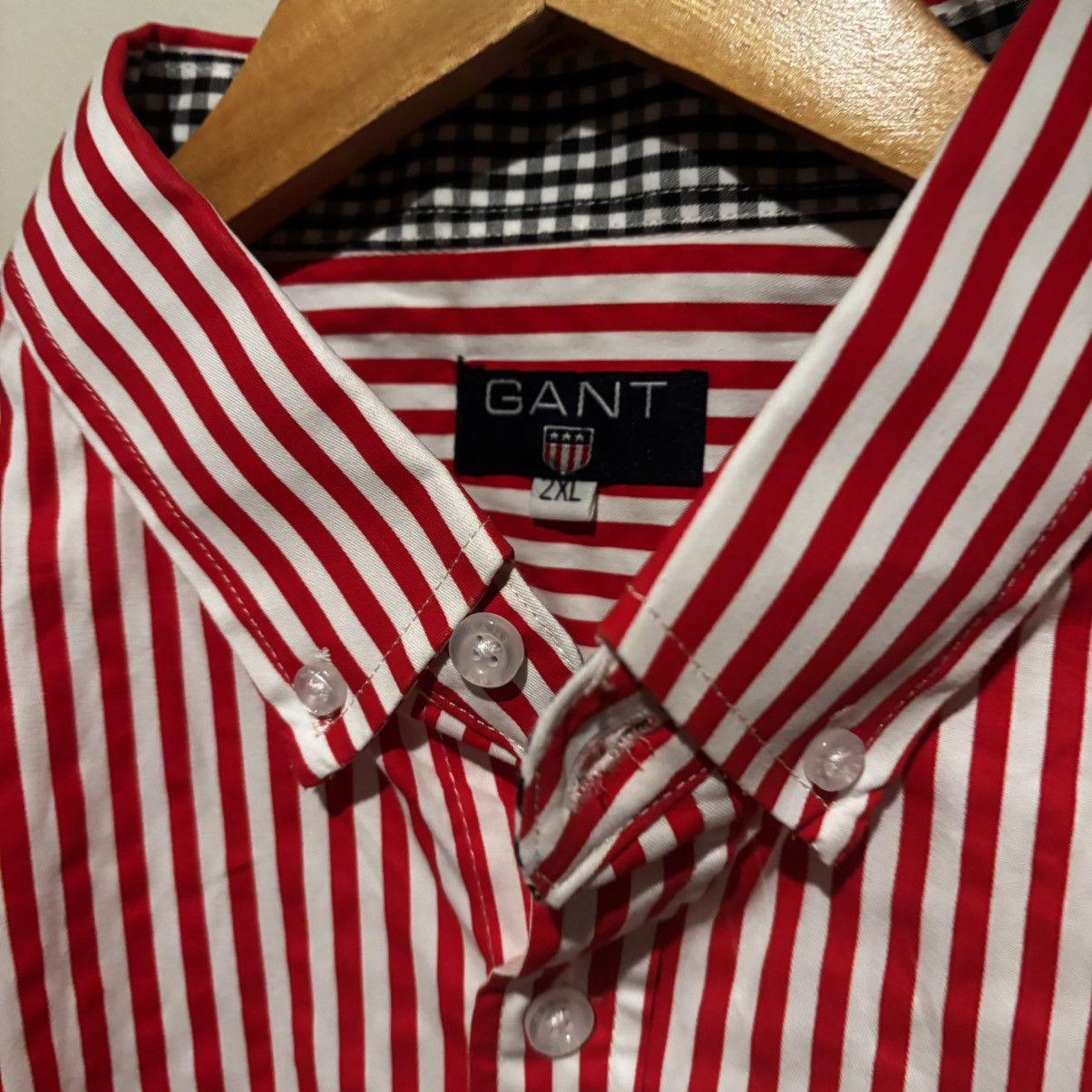 Gant GANT Men's Red White Striped Poplin Cotton Button Down Shirt Size US XXL / EU 58 / 5 - 3 Thumbnail