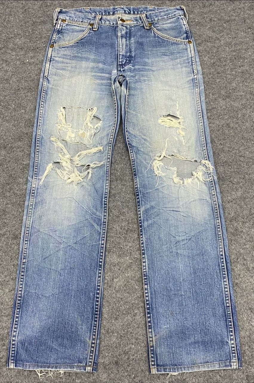 Wrangler Vintage 80s Wrangler Distressed Denim Size US 31 - 1 Thumbnail