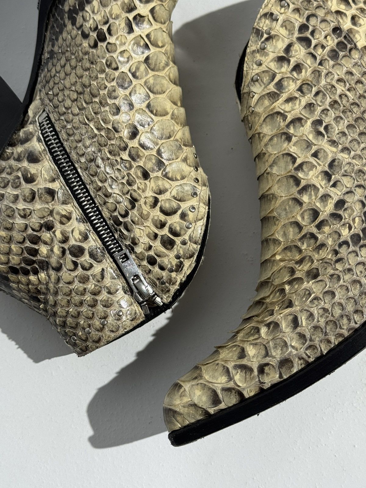 Celine SS20 Celine Snakeskin Berlin Cuban Heel Ankle Boots Size US 6 / EU 39 - 6 Thumbnail