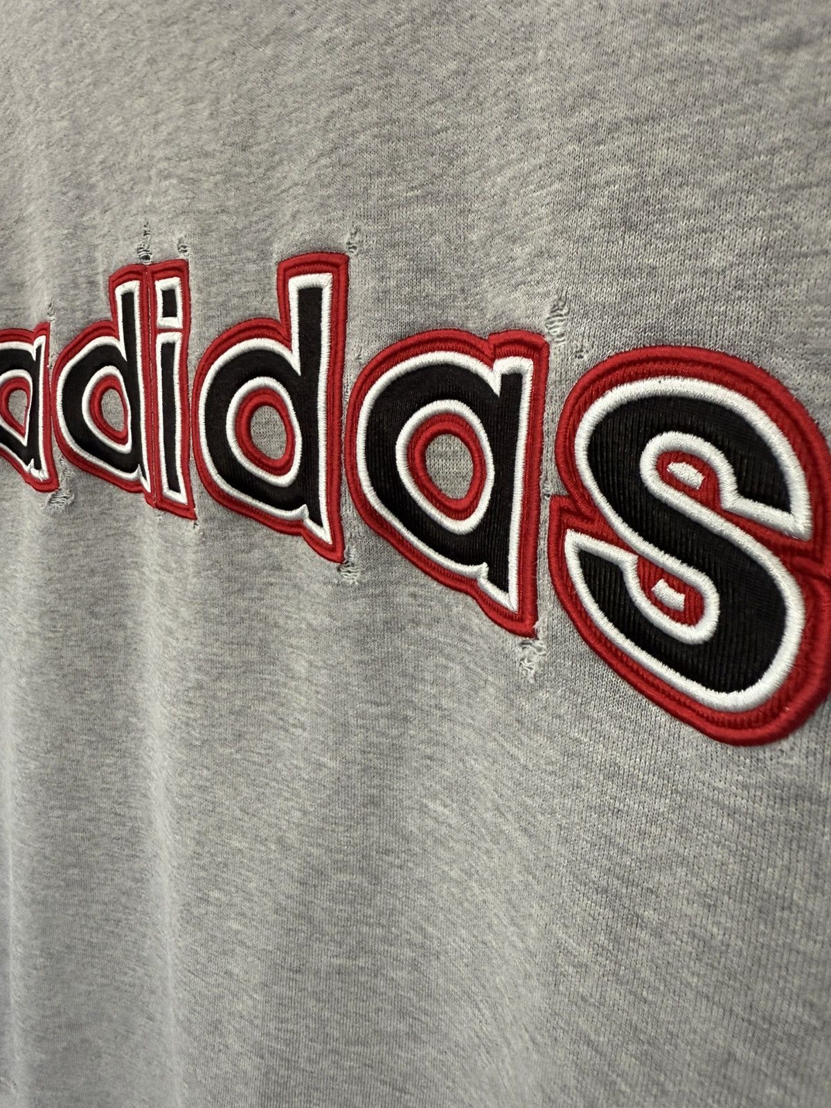 Adidas 🔥Vtg 90's Adidas Distressed Spellout Logo Baggy Sweatshirt Size US M / EU 48-50 / 2 - 5 Thumbnail