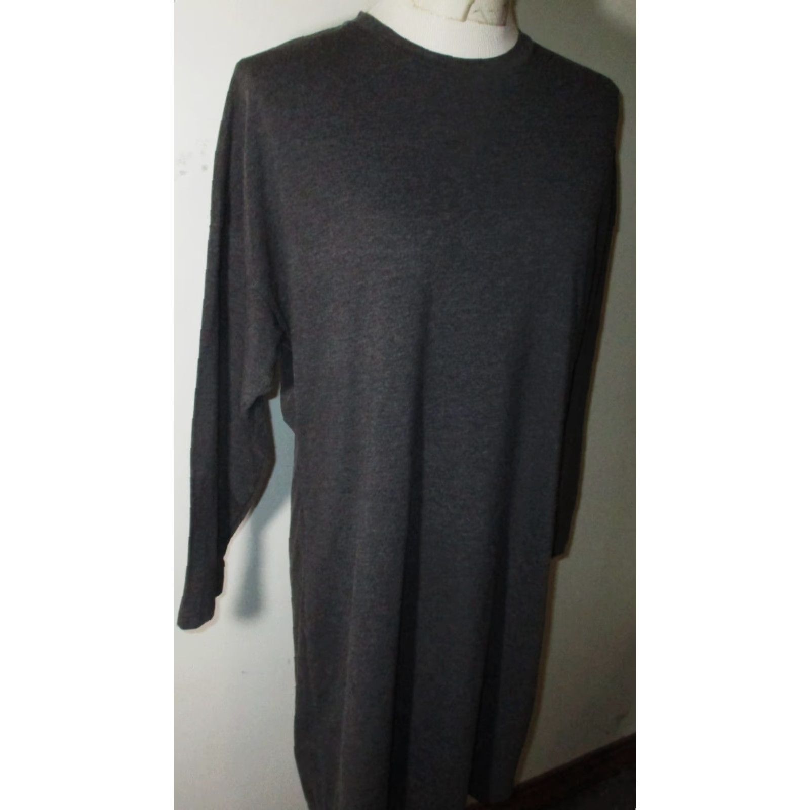 Brave Soul BRAVE SOUL London Charcoal Knee Length Dress Women's M Casual All Seasons Cotton Blend Knit Long Sleeve Boat Neck Pullover Untitled? Size M / US 6-8 / IT 42-44 - 3 Thumbnail