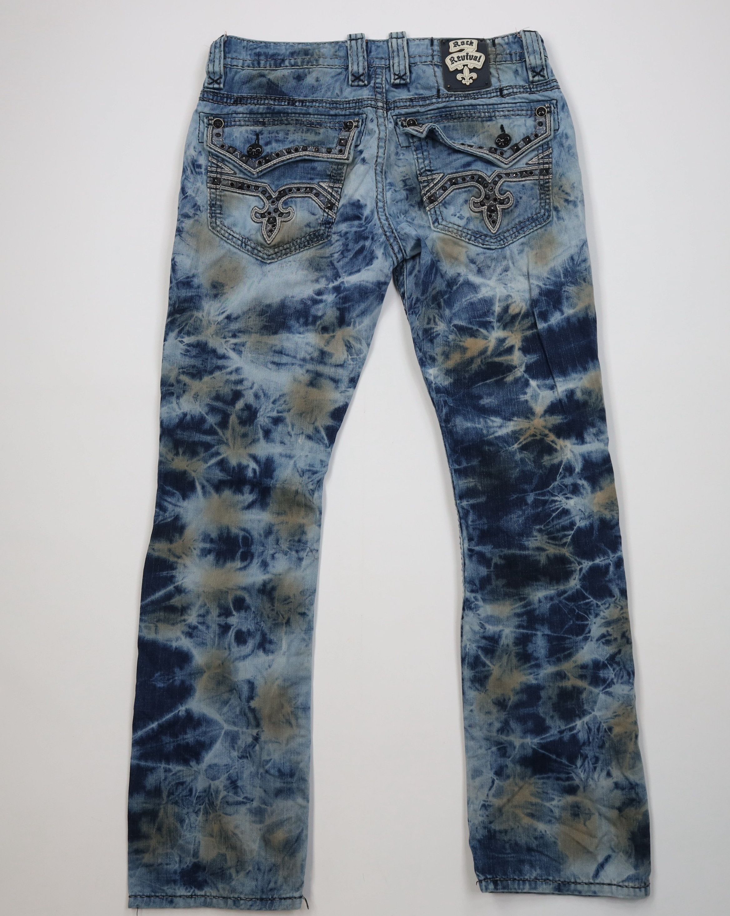 Rock Revival Rock Revival Acid Wash Teles Alt Straight Leg Jeans Studded Size US 34 / EU 50 - 11 Thumbnail