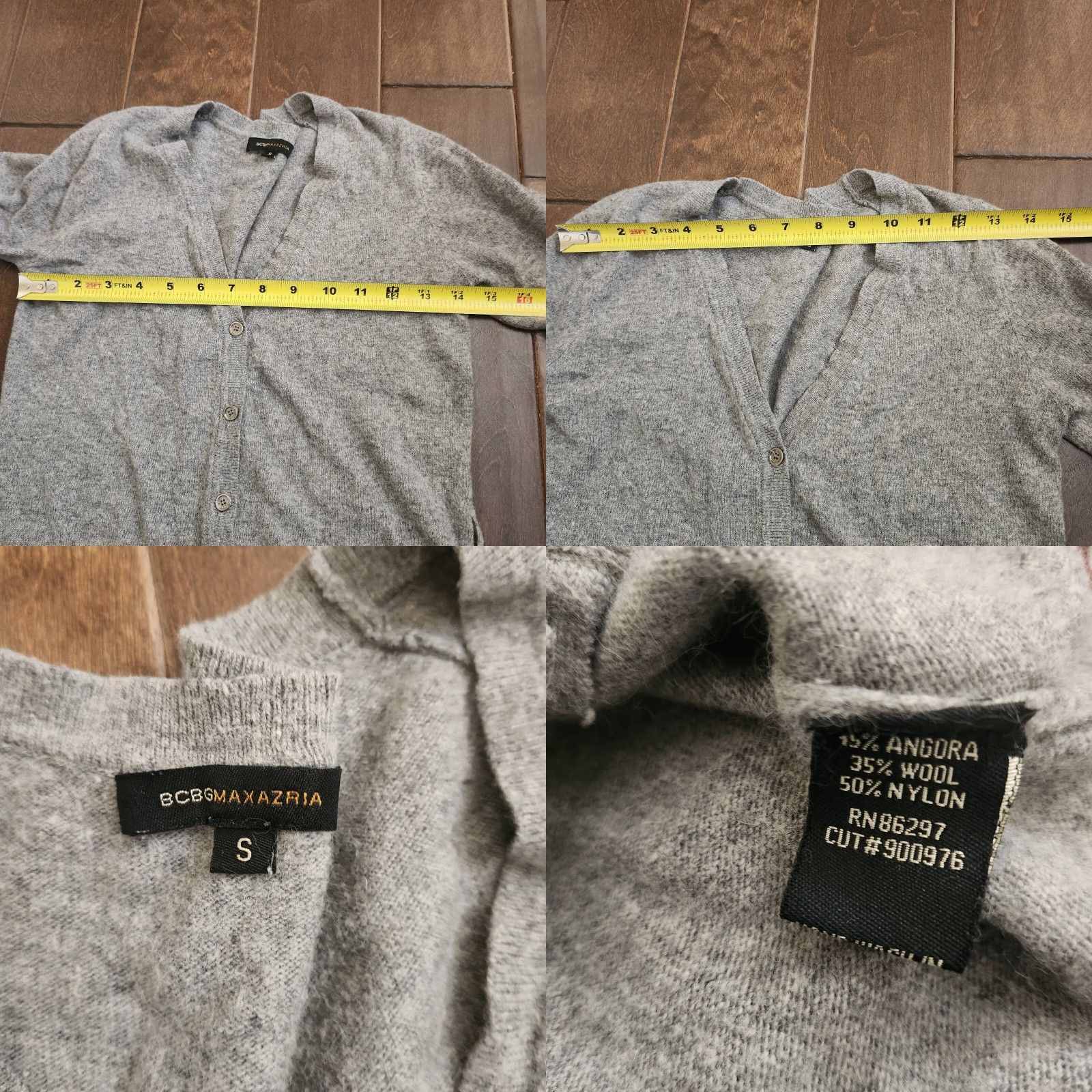 Bcbgmaxazria BCBGMAXAZRIA Cardigan Hoodie Sweater Womens Beige Long Sleeve S Pocket Logo All Seasons Modern Designer Classic Size S / US 4 / IT 40 - 9 Thumbnail