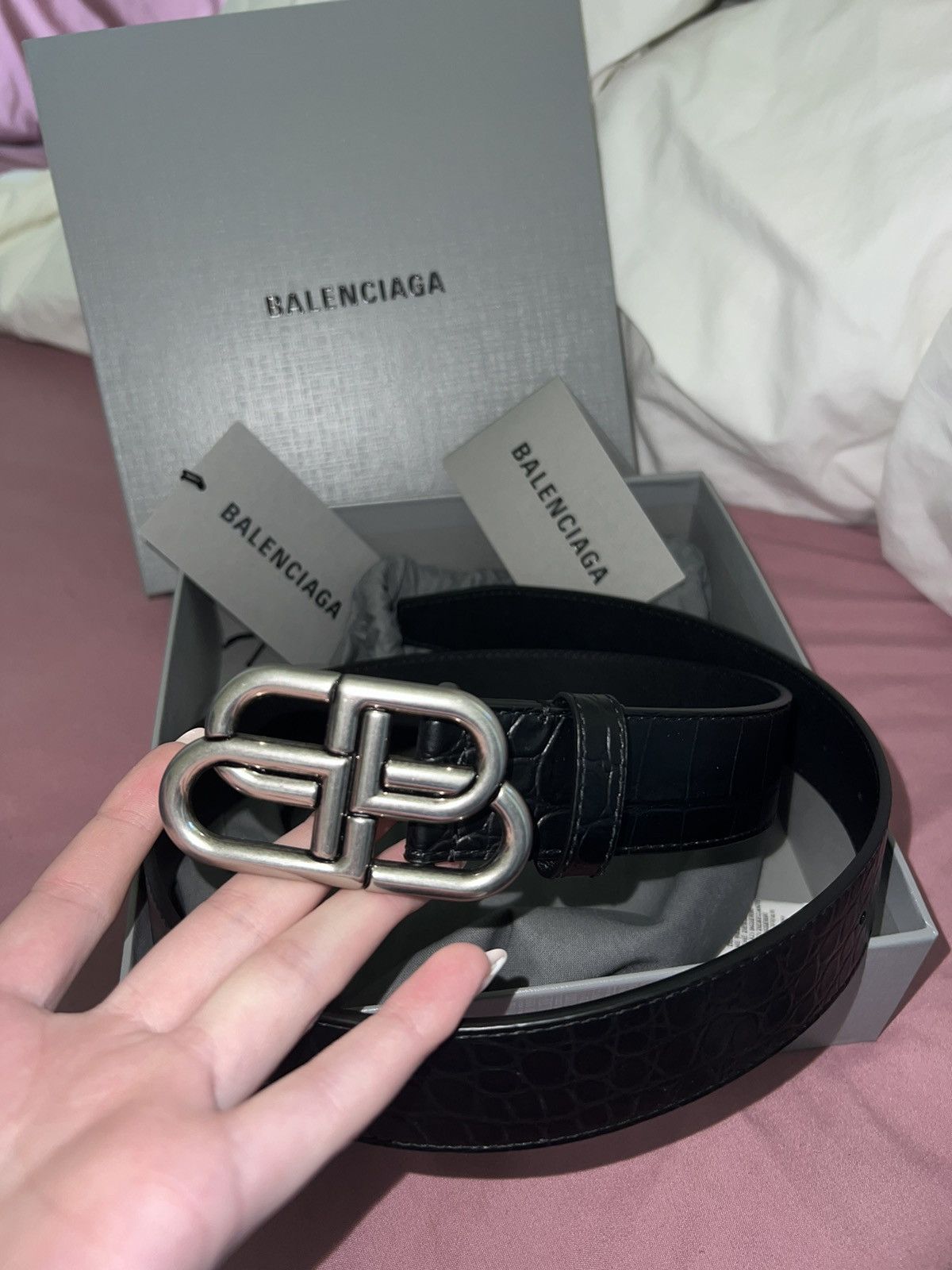 Balenciaga Balenciaga Large BB Leather Belt Size 30 - 6 Thumbnail