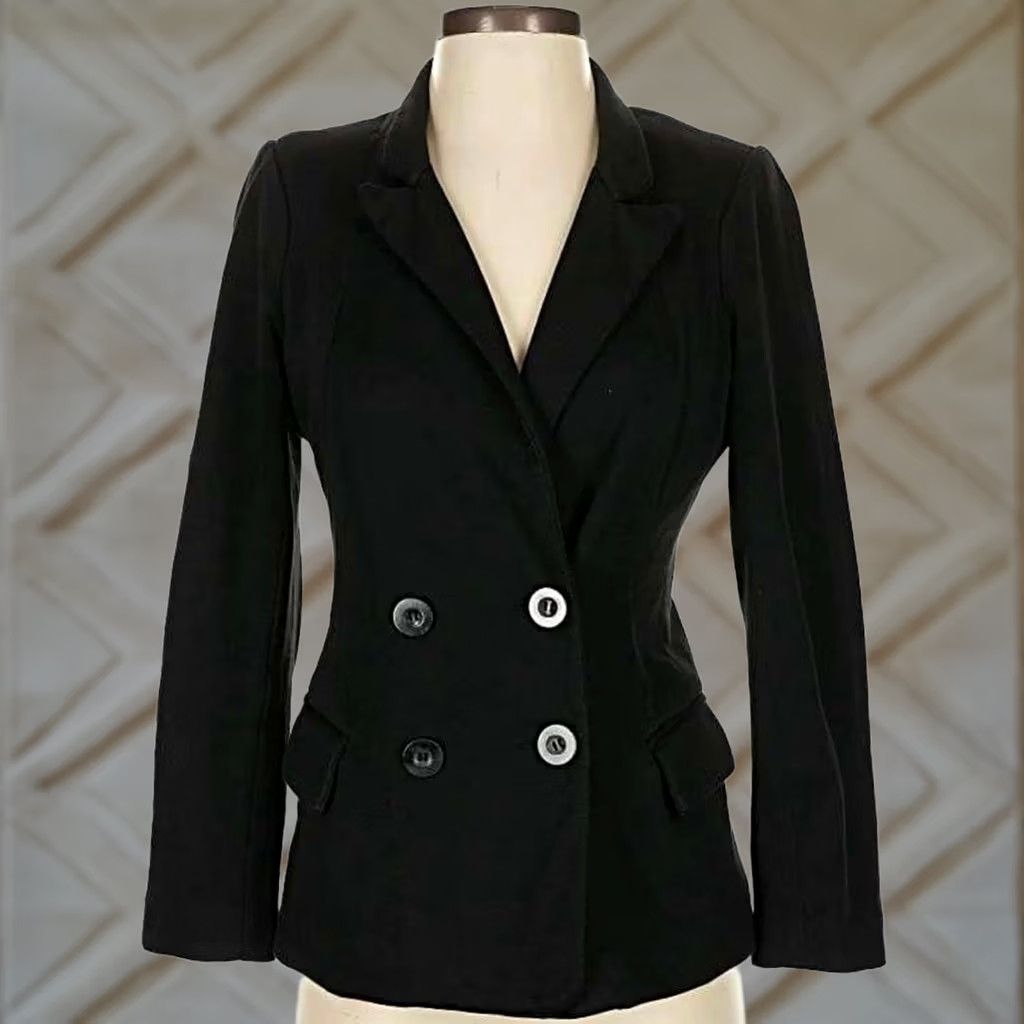 Anthropologie Anthropologie Black Blazer Jacket Cartonnier Double Breasted 4 Button S Womens Size S / US 4 / IT 40 - 1 Thumbnail