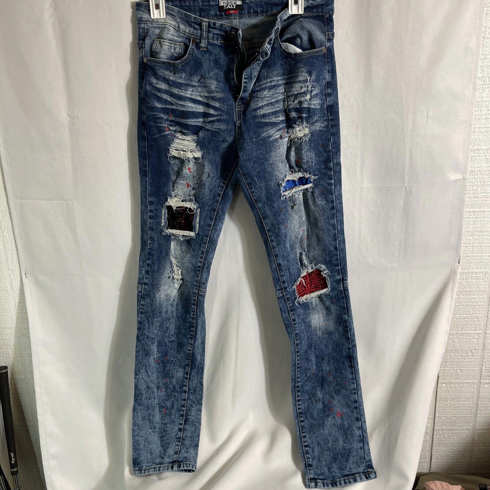 Designer Rock Salt Jeans Skinny fit- Paint Splatter 32 Size US 32 / EU 48 - 1 Thumbnail
