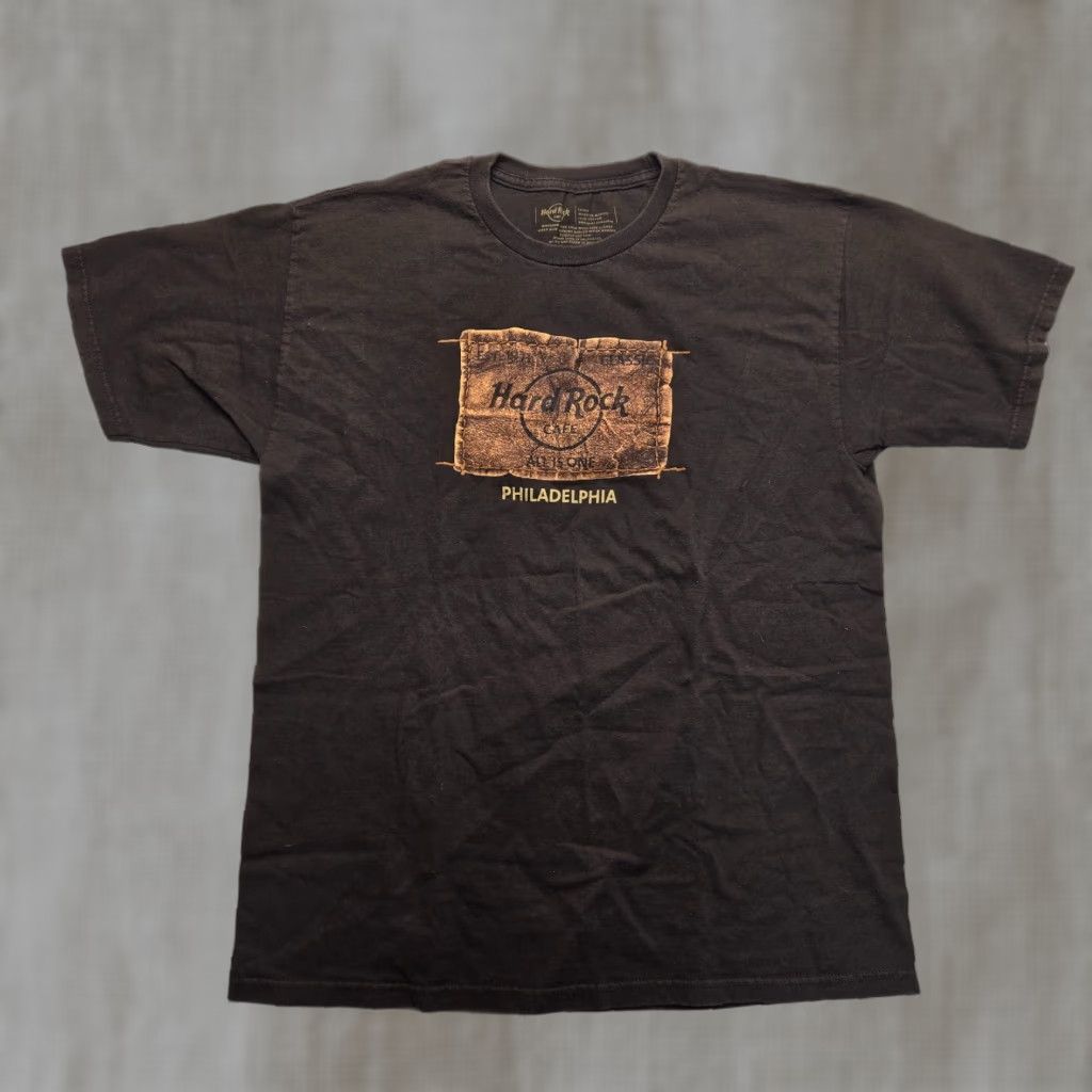 Hard Rock Cafe Hard Rock Cafe Shirt Adult Men's L Brown Short Sleeve T-Shirt Patch Look 90s Decade Boys? Size US L / EU 52-54 / 3 - 1 Thumbnail