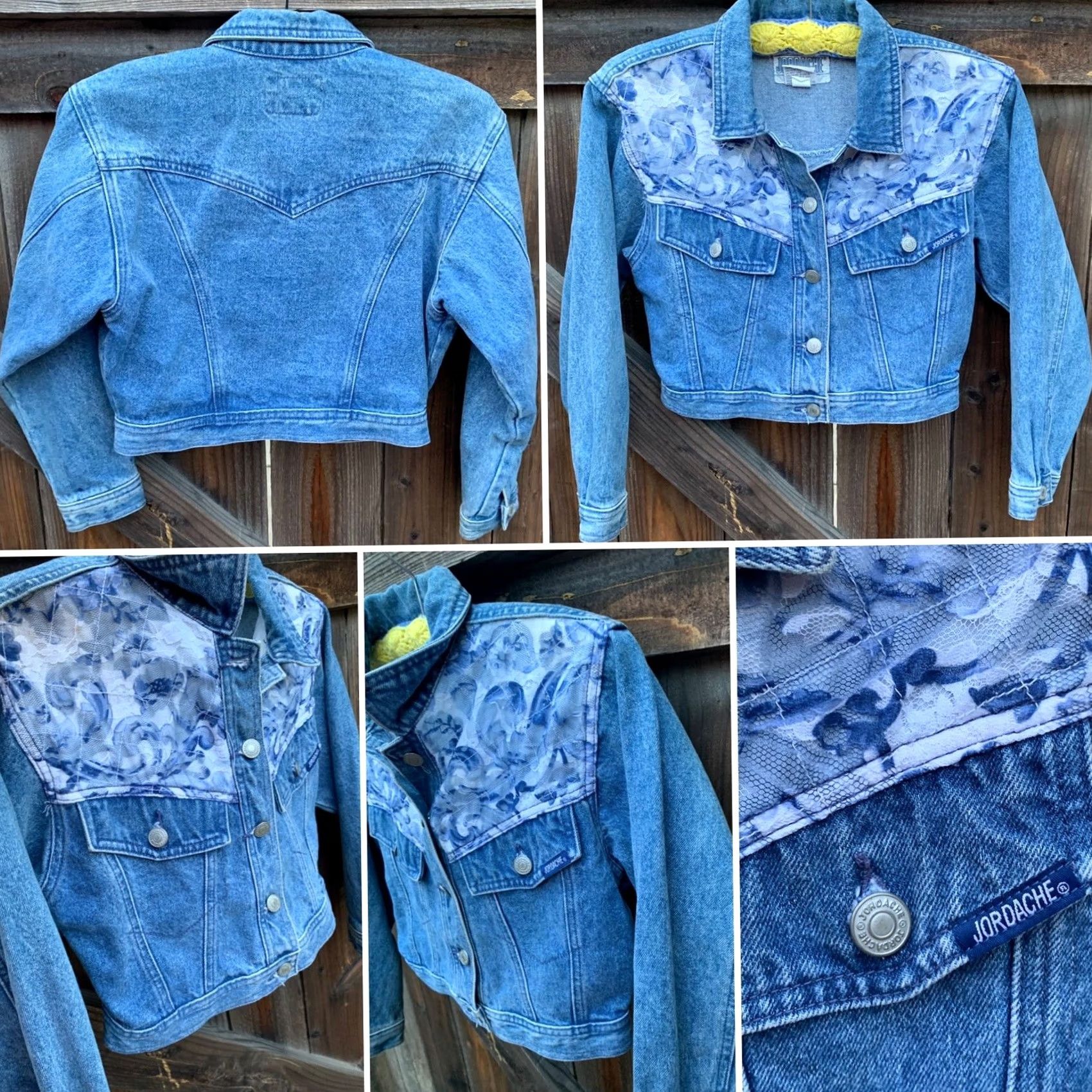 Jordache vintage Jordache Jeanswear denim jacket lace accent M 80s cropped blue denim jacket Mens? Size 32" / US 10 / IT 46 - 5 Thumbnail