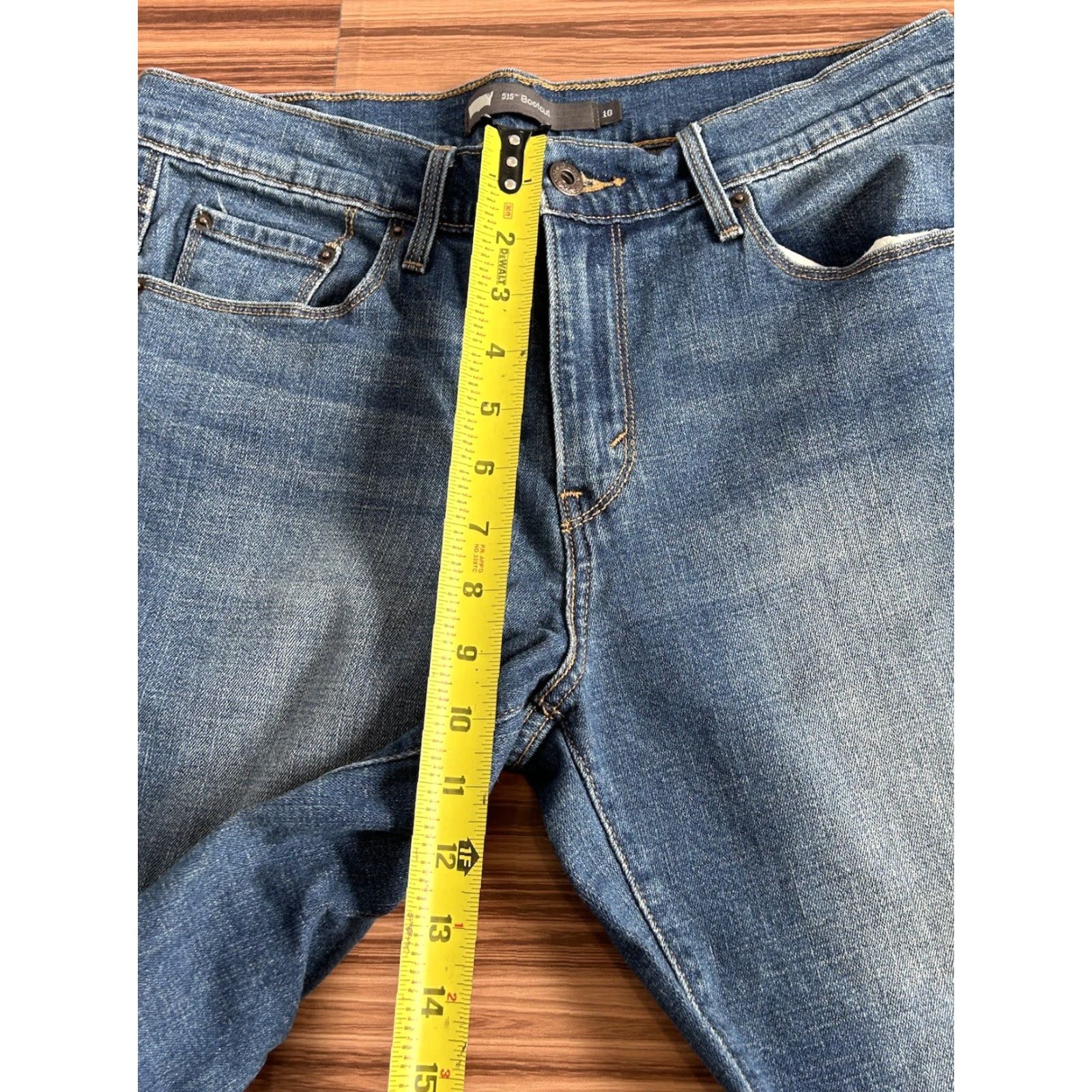 Levi's Levi's Jeans Bootcut Women Blue 515 10 30x32 Mid Rise Stretch 5-Pocket Button Zip Denim Leather? Size 32" / US 10 / IT 46 - 3 Thumbnail