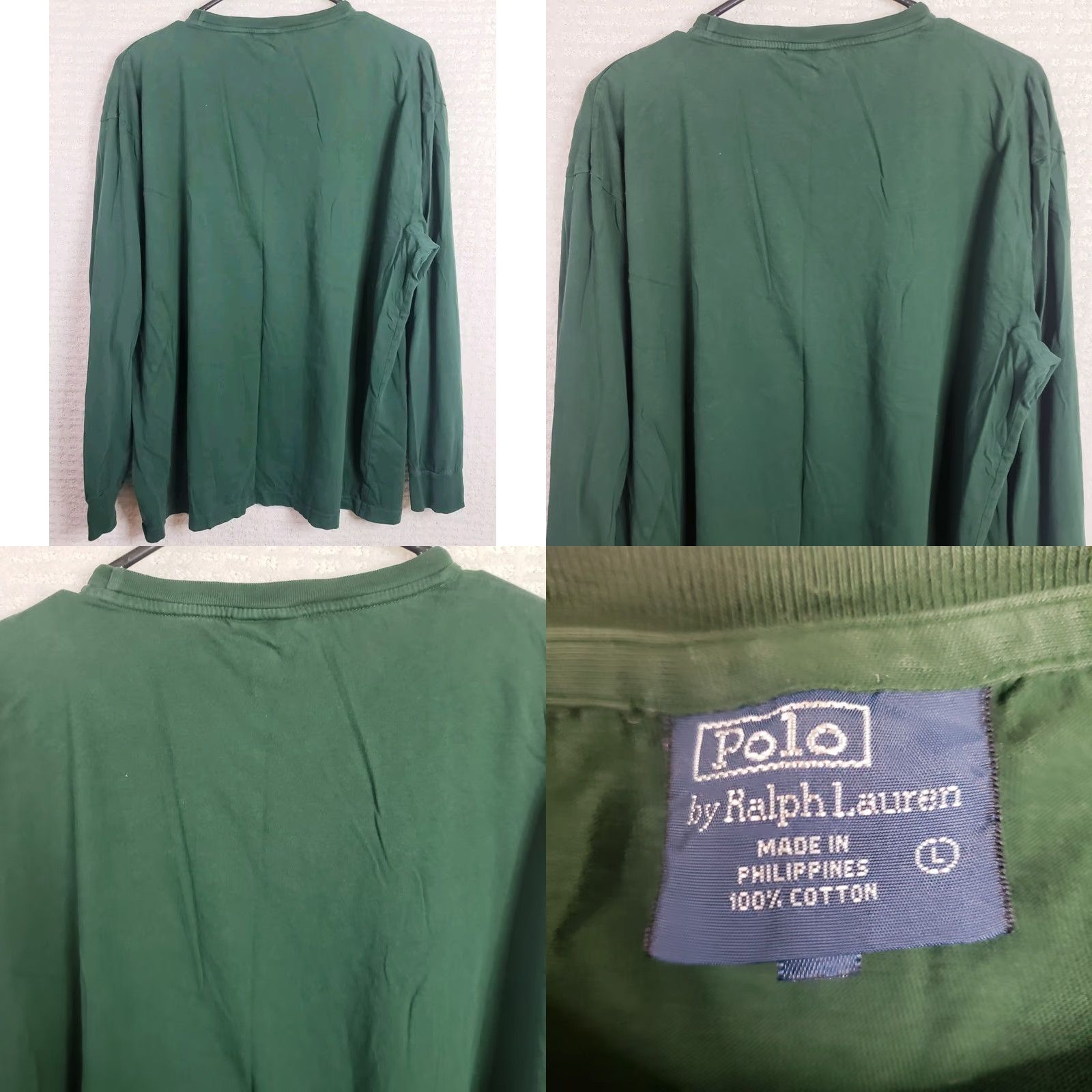 Polo Ralph Lauren VINTAGE Polo Ralph Lauren T-Shirt LONG SLEEVE Crewneck Sewn American Flag Green Size L Mens Size US L / EU 52-54 / 3 - 8 Thumbnail