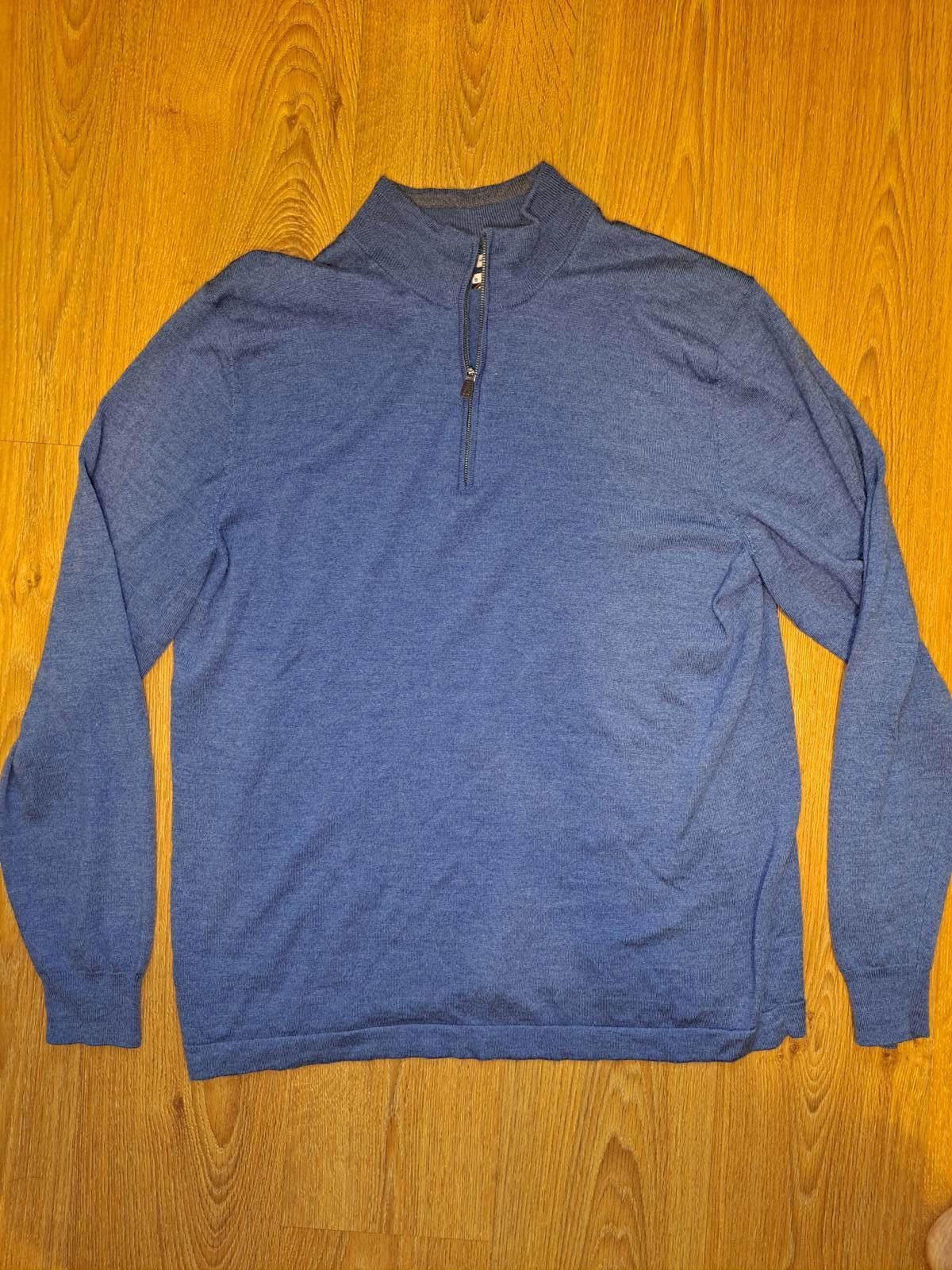 Joseph Abboud Josepoh Abboud Quarter Zip Pullover Sweater XXXL Blue Wool Size US XXL / EU 58 / 5 - 1 Thumbnail