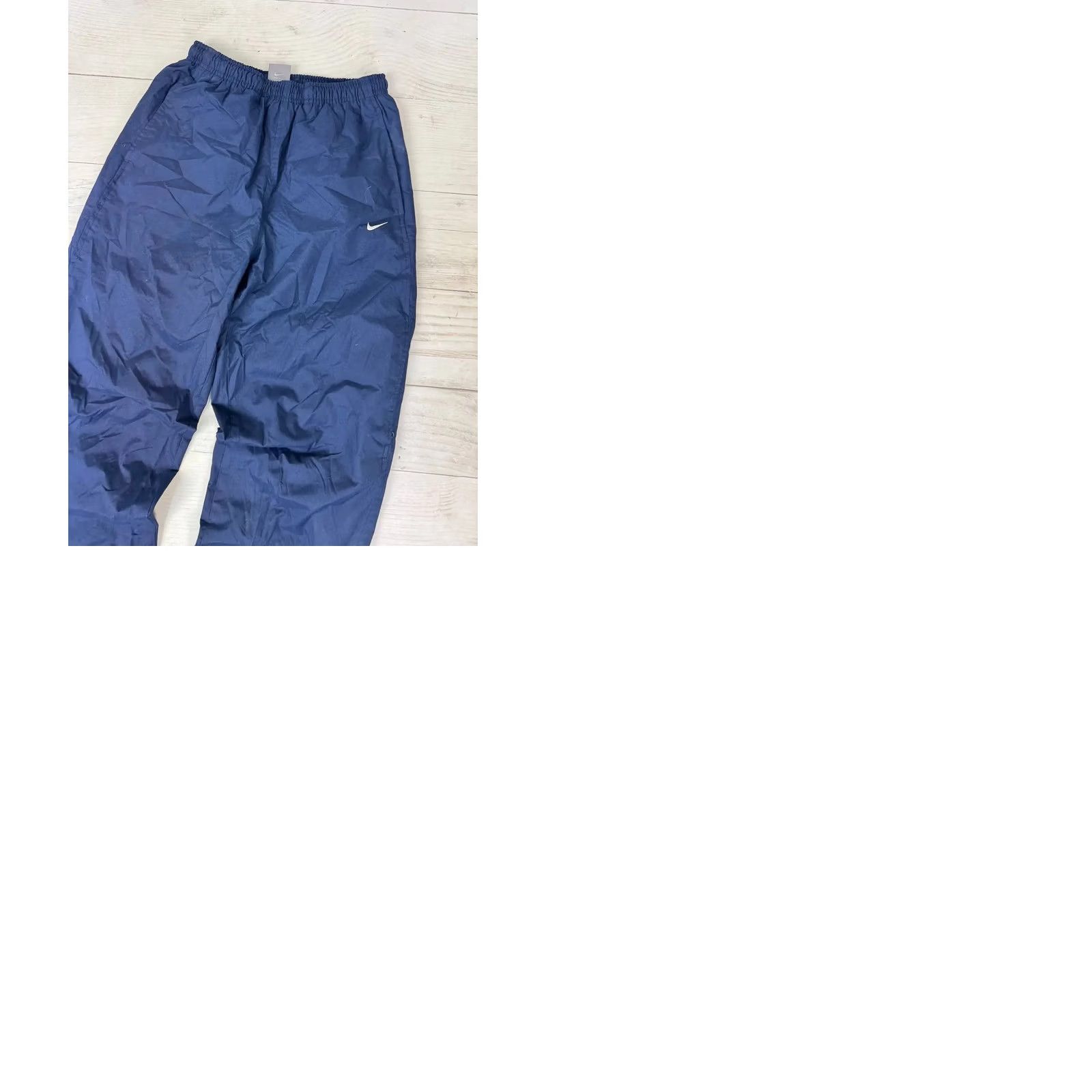 Nike VINTAGE Nike Track Pants Men S Blue Nylon Drill 00s Swoosh Nylon Drill 90s 00s Nike Track Pants Mens Blue S Size US 29 - 9 Thumbnail