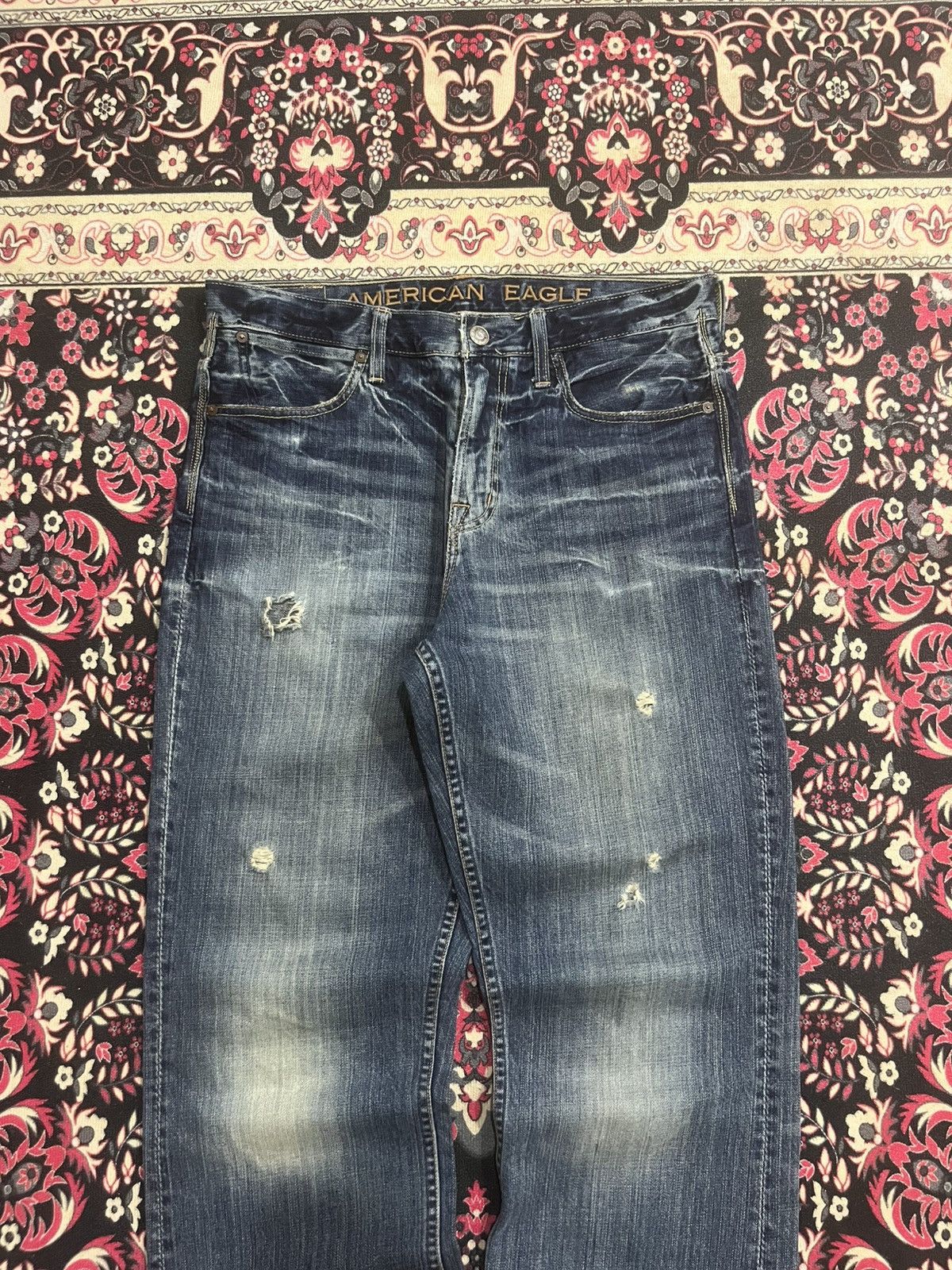 American Eagle Outfitters Vintage American Eagle Outfitters Distressed Bootcut Jeans Size US 32 / EU 48 - 3 Thumbnail