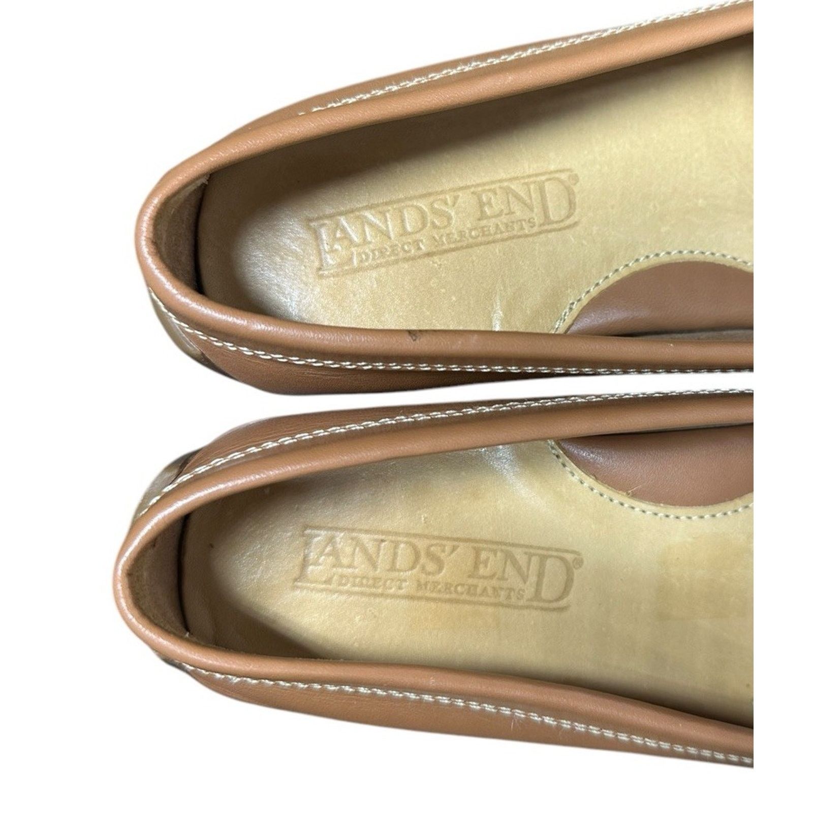 Lands' End Lands End Tan Leather Penny Loafers Driving Moccasins 7.5 W Size US 7.5 / IT 37.5 - 5 Thumbnail