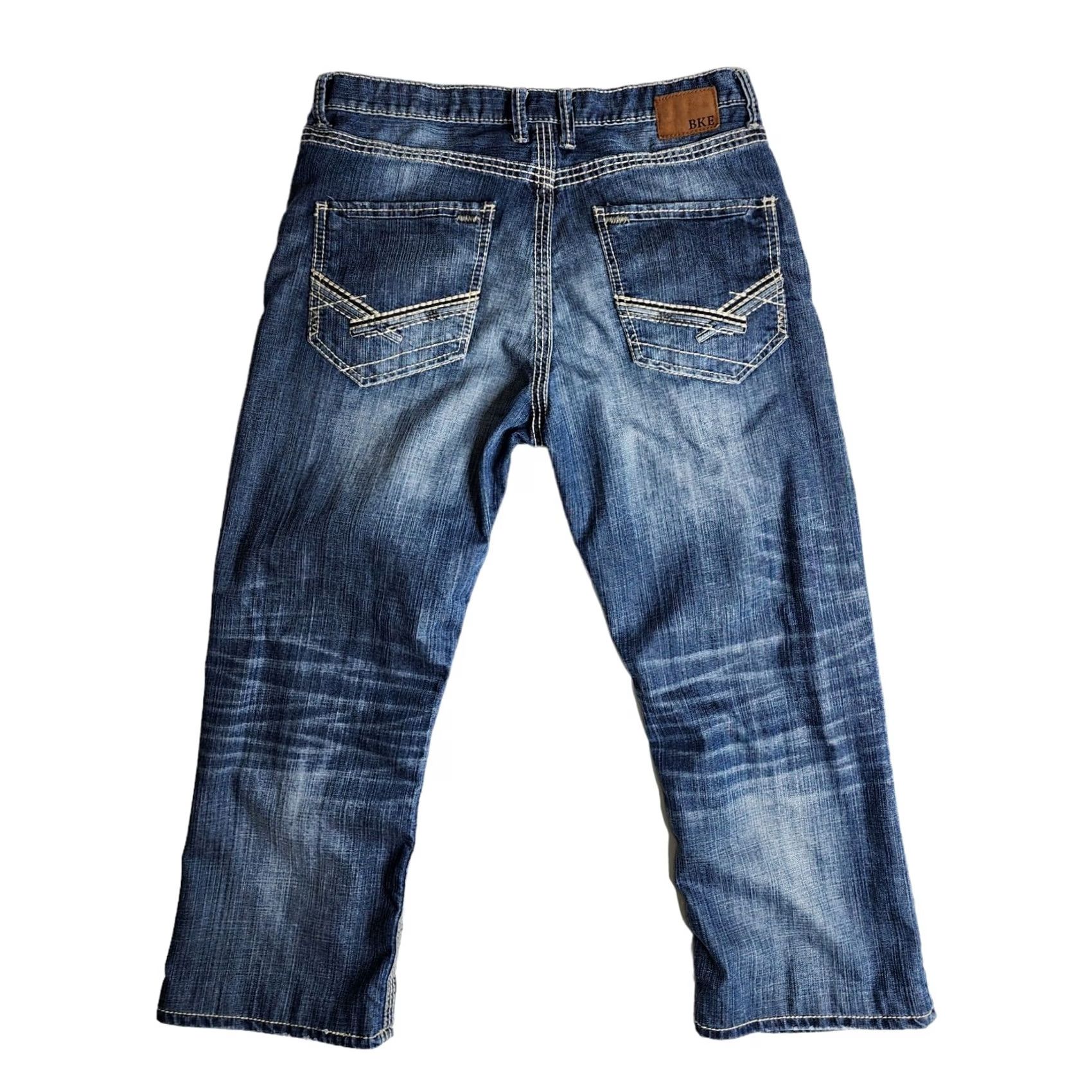 BKE BKE Tyler Jeans Boot Leg Denim Blue Thick Stitch Size 36 x 26 Mens Size US 36 / EU 52 - 2 Thumbnail