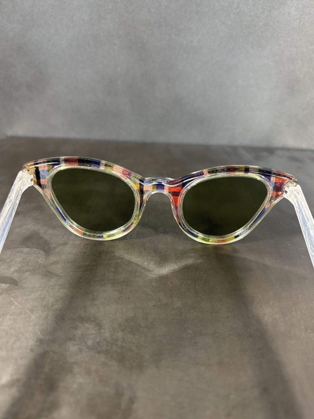 Vintage True Vintage Plaid Sunglasses 1940s 1950s Made in USA AO Size ONE SIZE - 21 Thumbnail