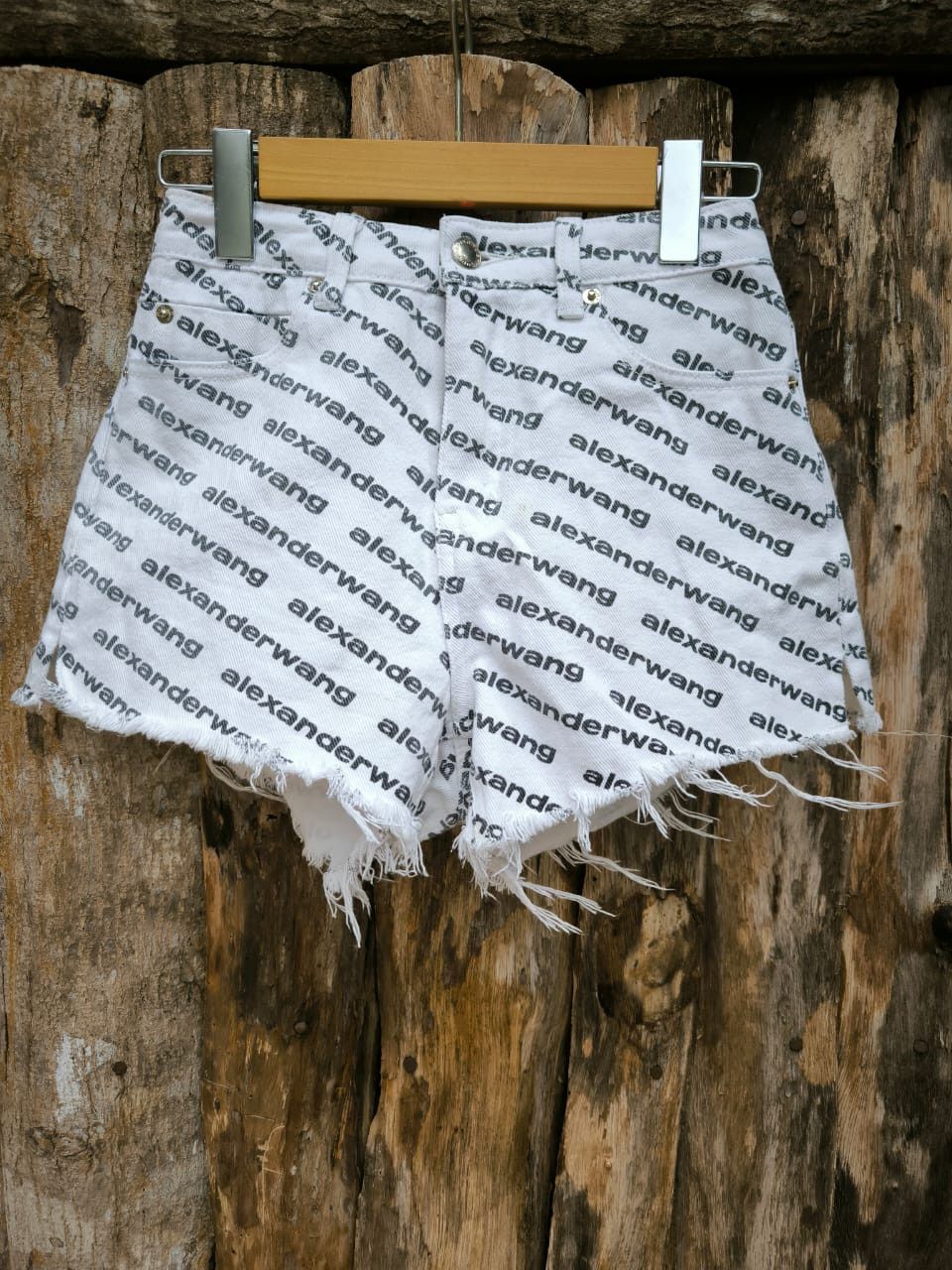 Alexander Wang Short Pants logo print denim