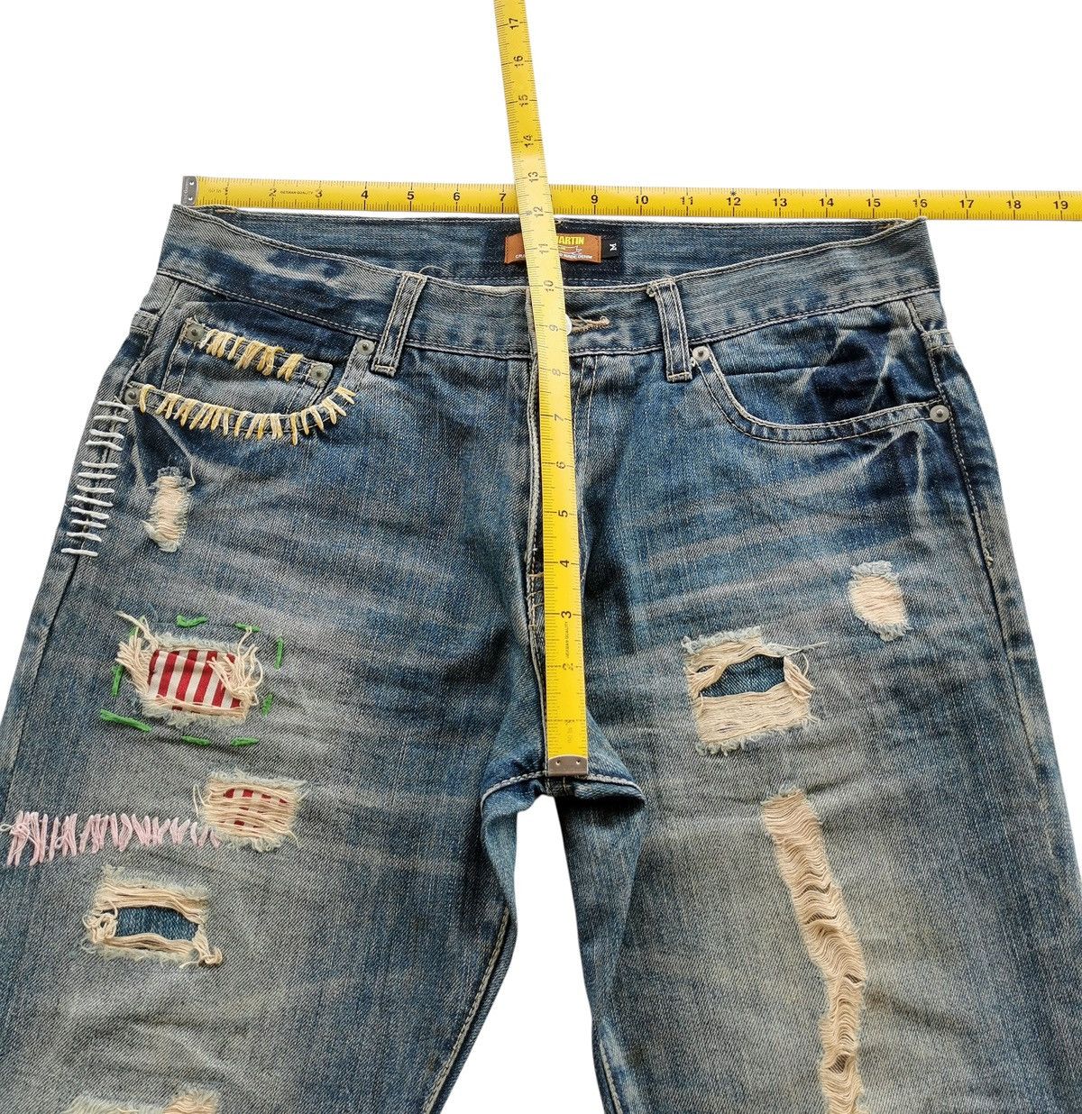 Japanese Brand JOGE MARTIN Hand Repaired Distressed Denim Jean Vibe Kapital Size US 32 / EU 48 - 10 Thumbnail