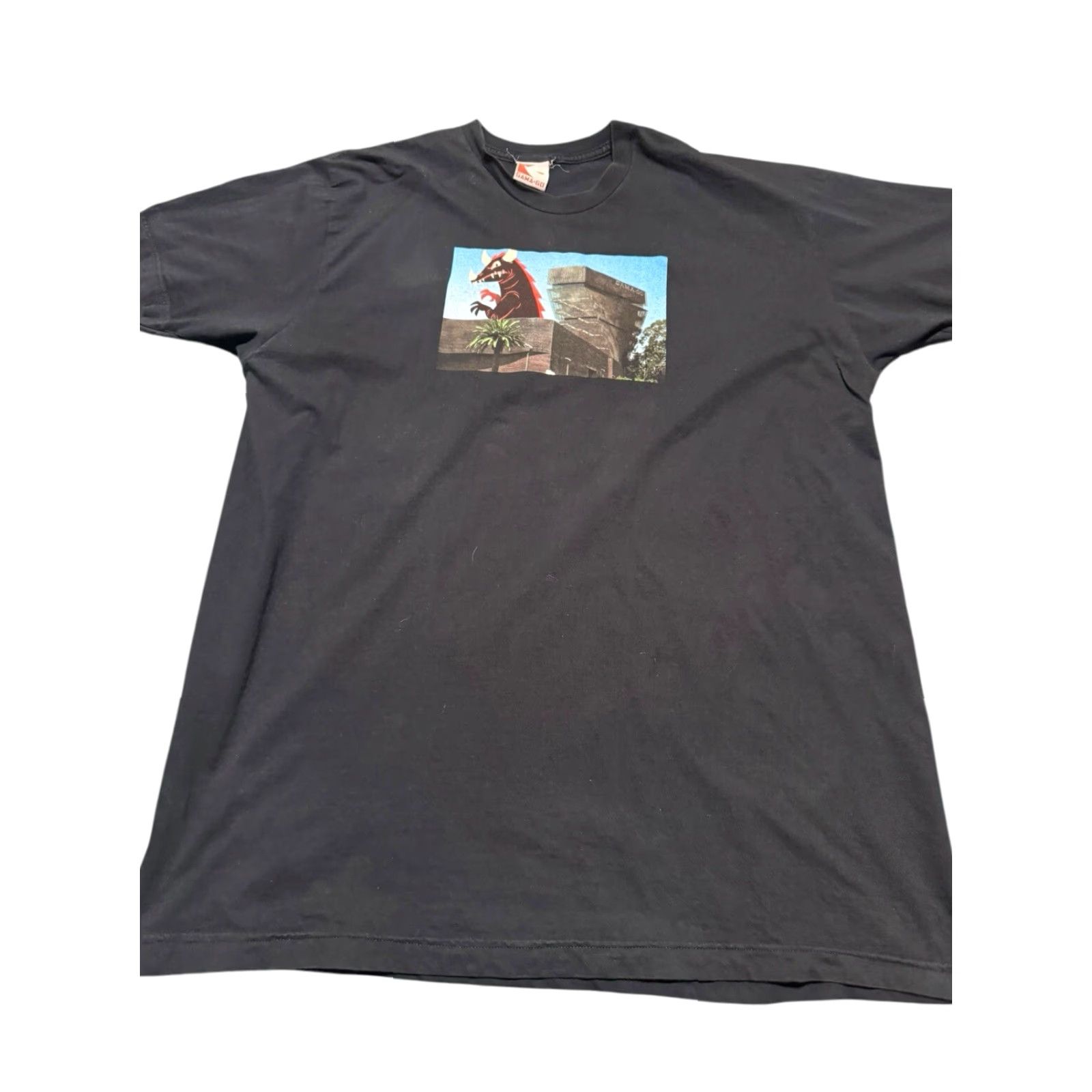 Vintage VINTAGE GAMA-GO Men's Black T-Shirt L Size Regular Short Sleeve 90s Funny Music Size US L / EU 52-54 / 3 - 2 Thumbnail