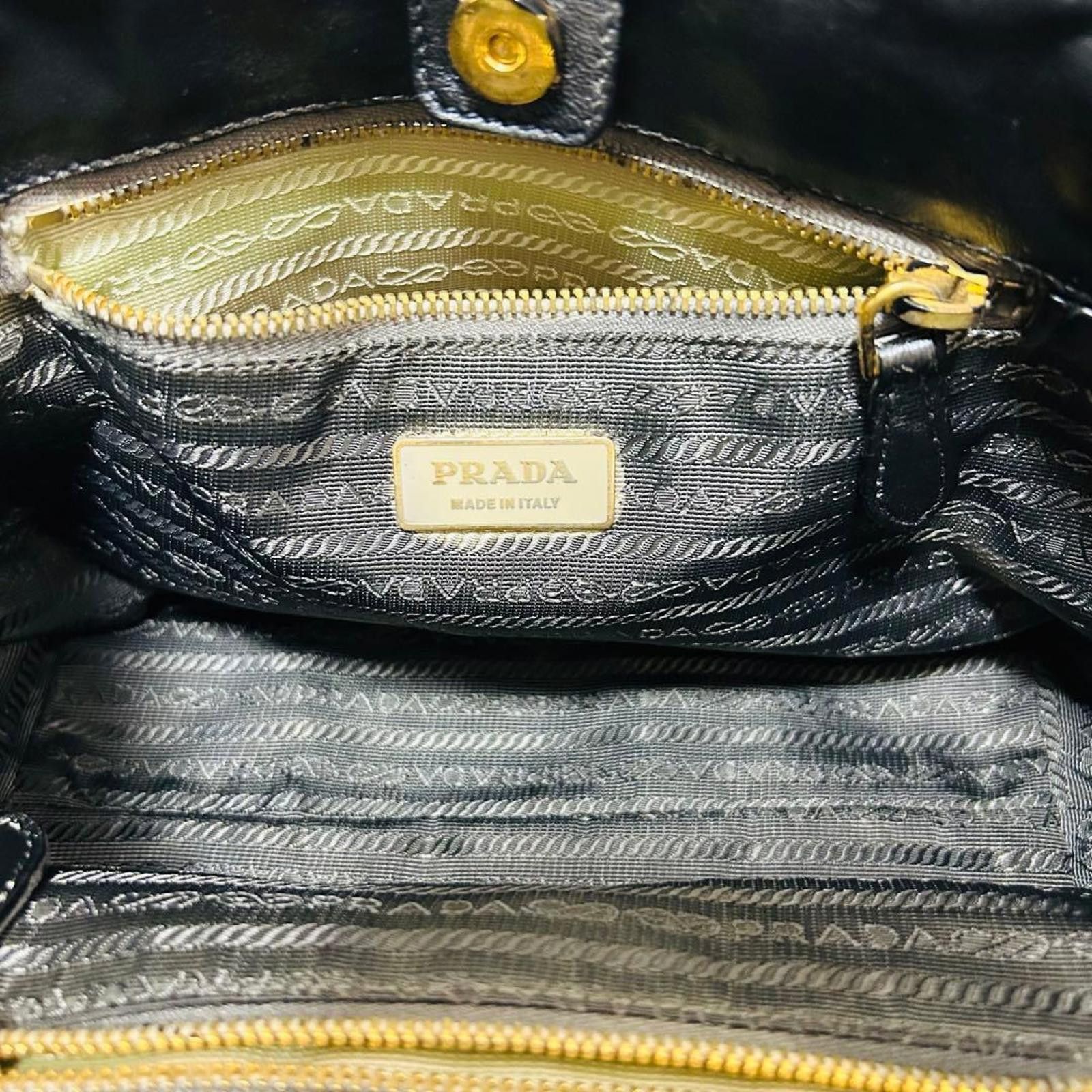 Prada Prada - Black Nylon and Leather Bow Detail Size ONE SIZE - 9 Thumbnail