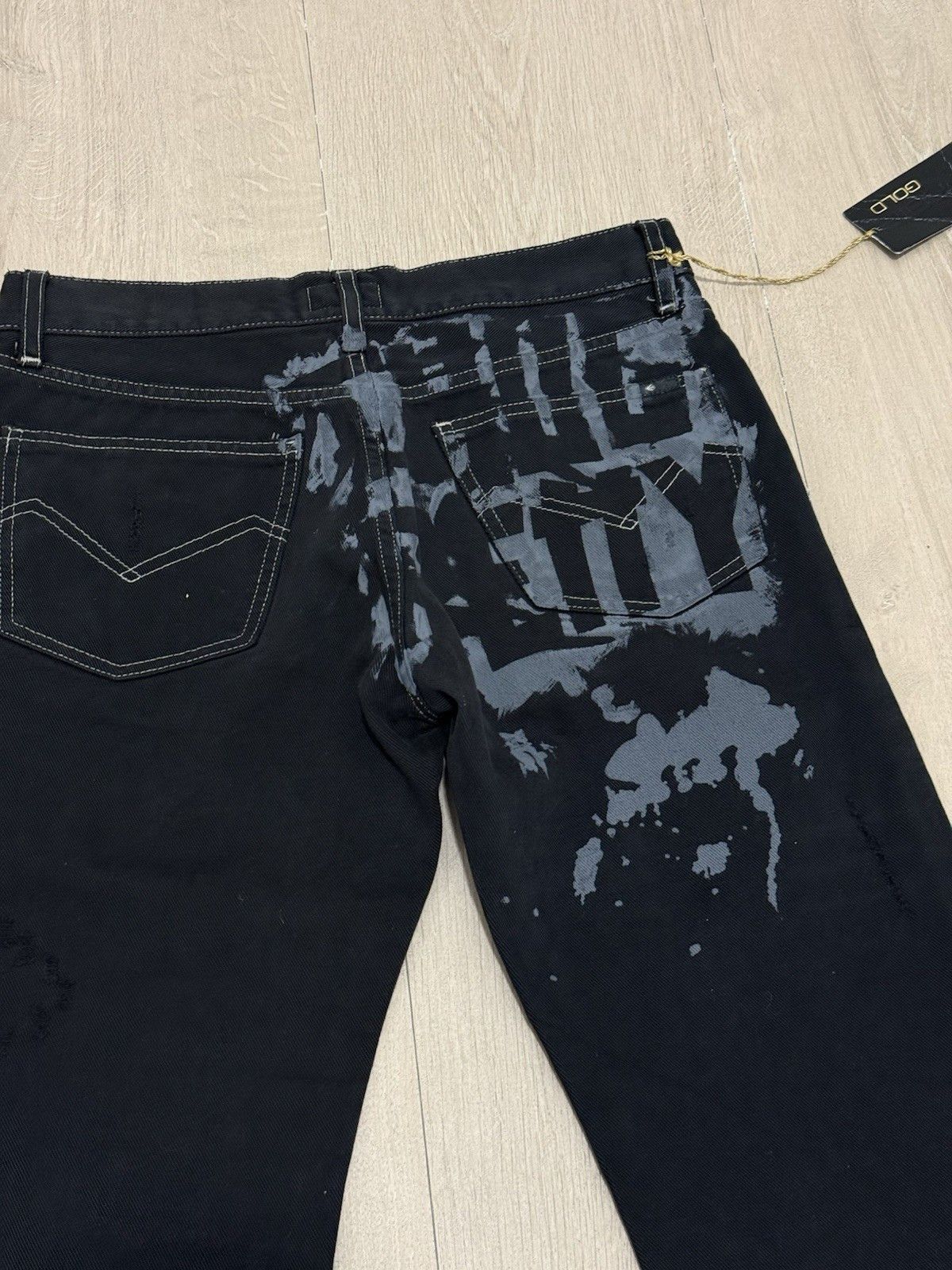 Energie Energie Mens Jeans Trousers Paint Print y2k Distressed Mens Size US 30 / EU 46 - 9 Thumbnail